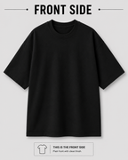 Botanical Grid Back Print Oversized Tee | Black & White