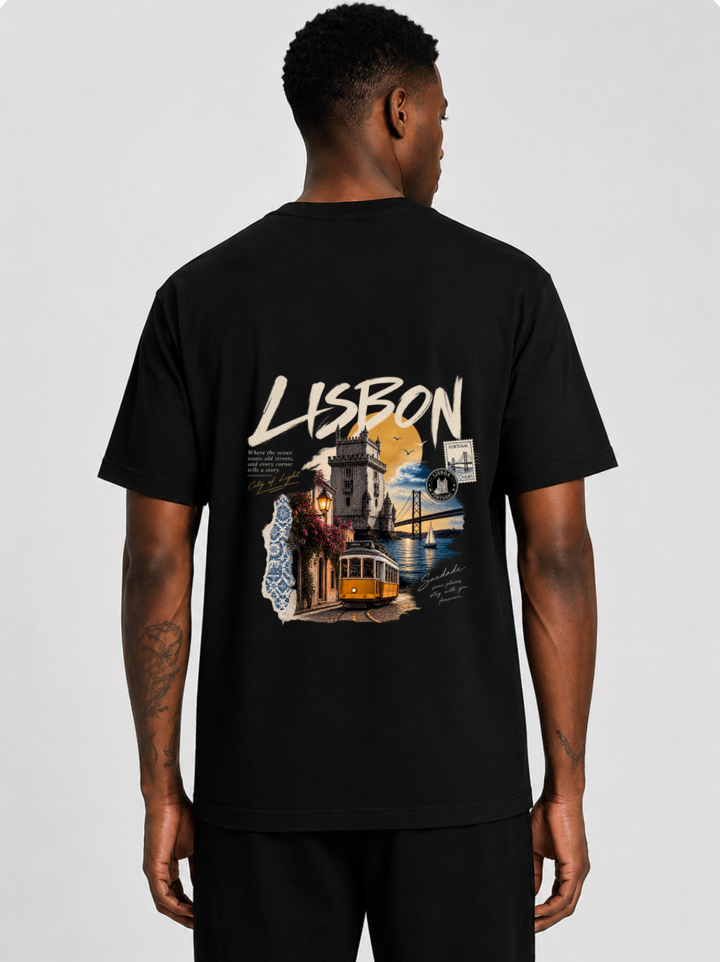 Lisbon State of Mind Tee — Black