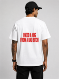 Hug Me, I’m Trouble Tee — White / Black