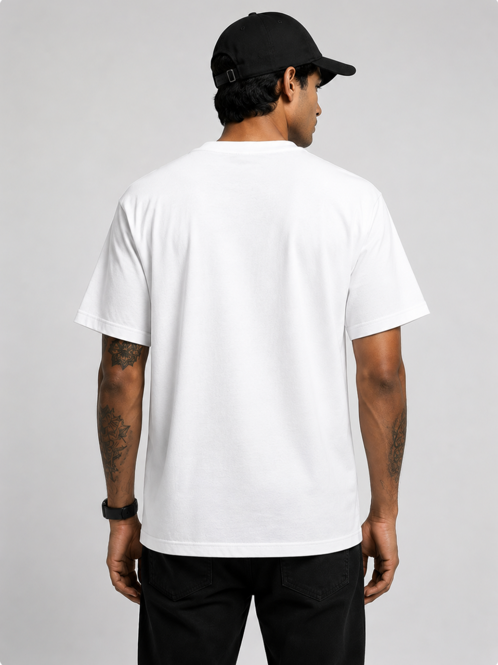 Essential Tee — White / Black