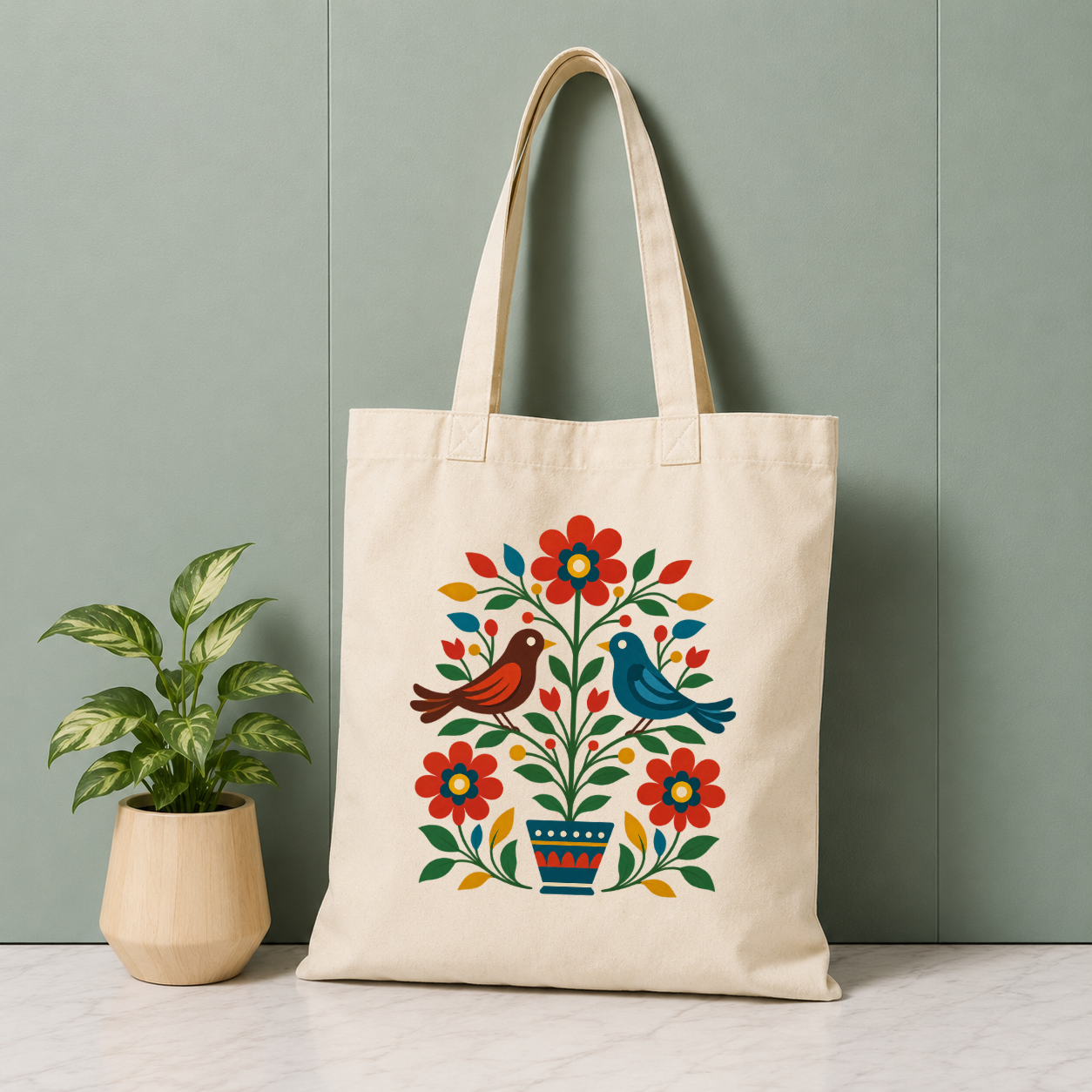 Blooming Birds Tote