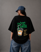 Life Begins After Coffee Tee — Black