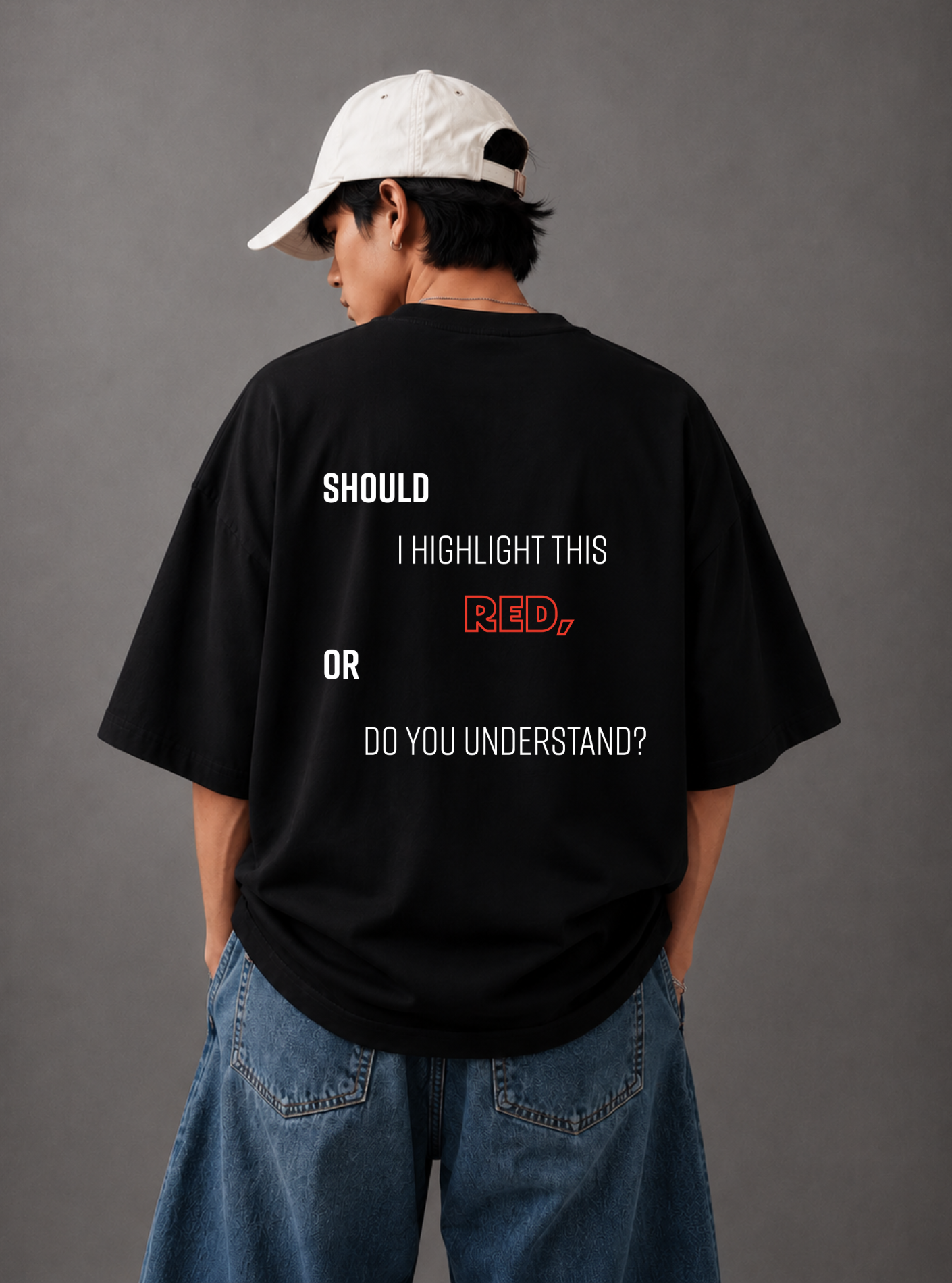 Highlight Red Tee — Black