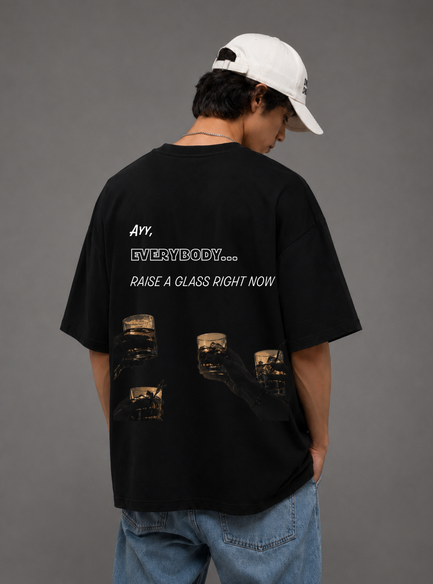 Raise A Glass Tee — Black