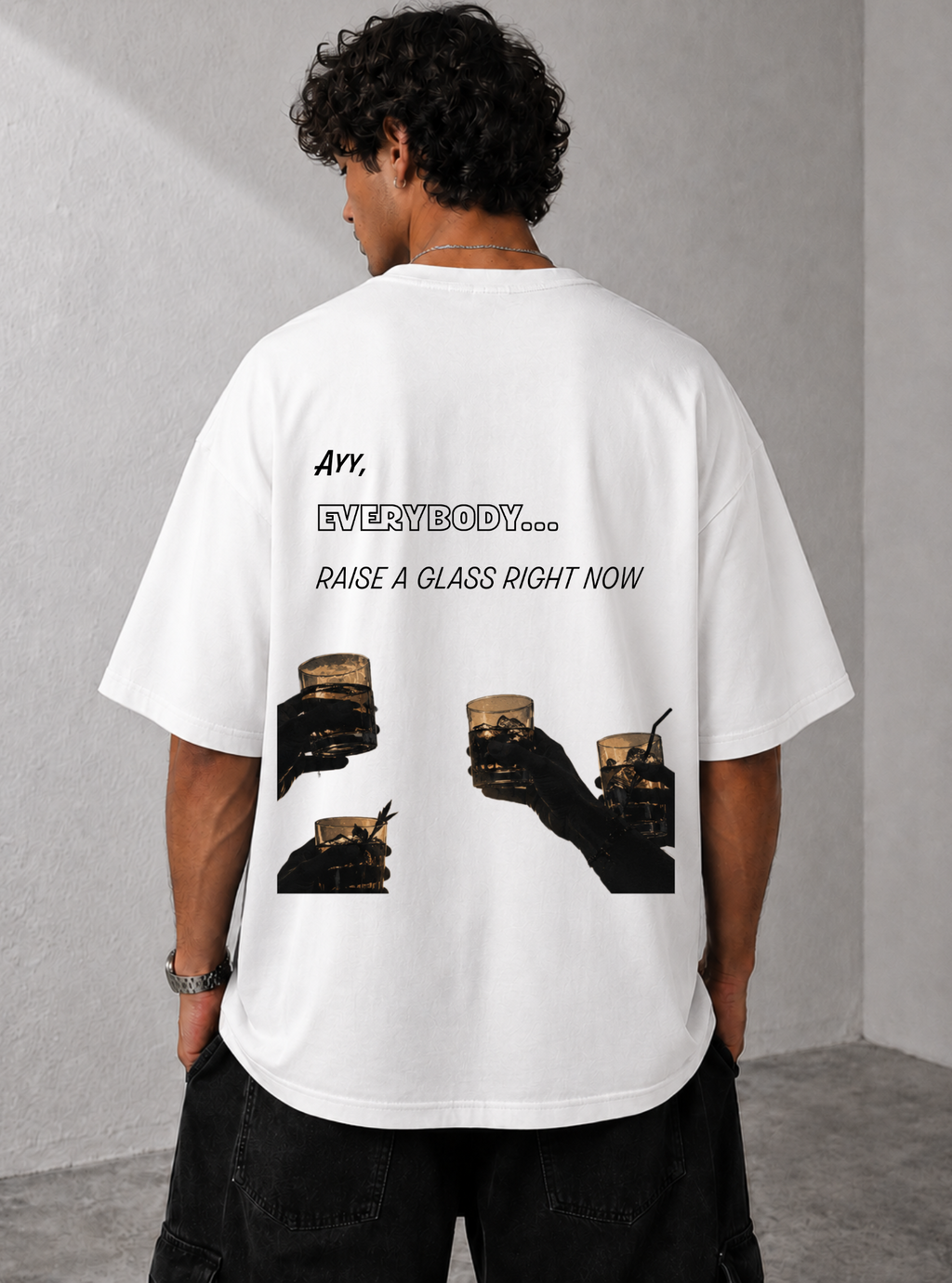 Raise A Glass Tee — White