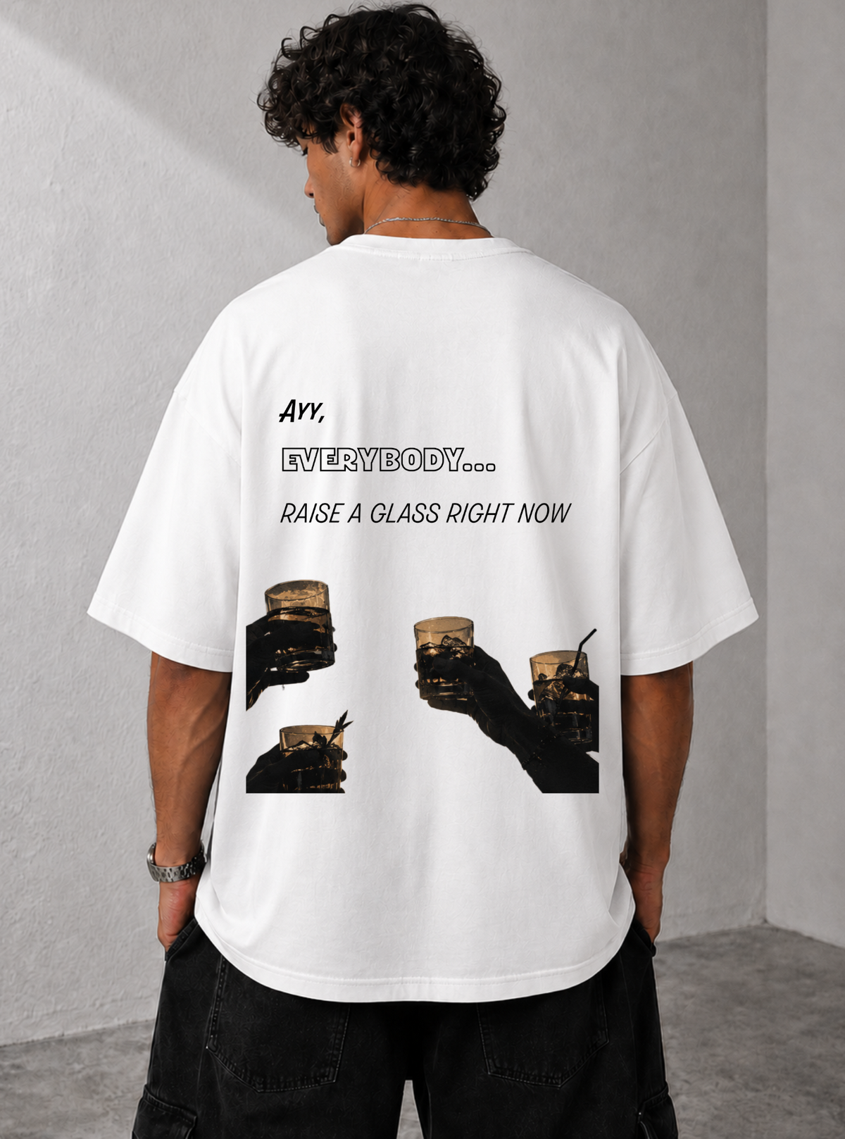 Raise A Glass Tee — White