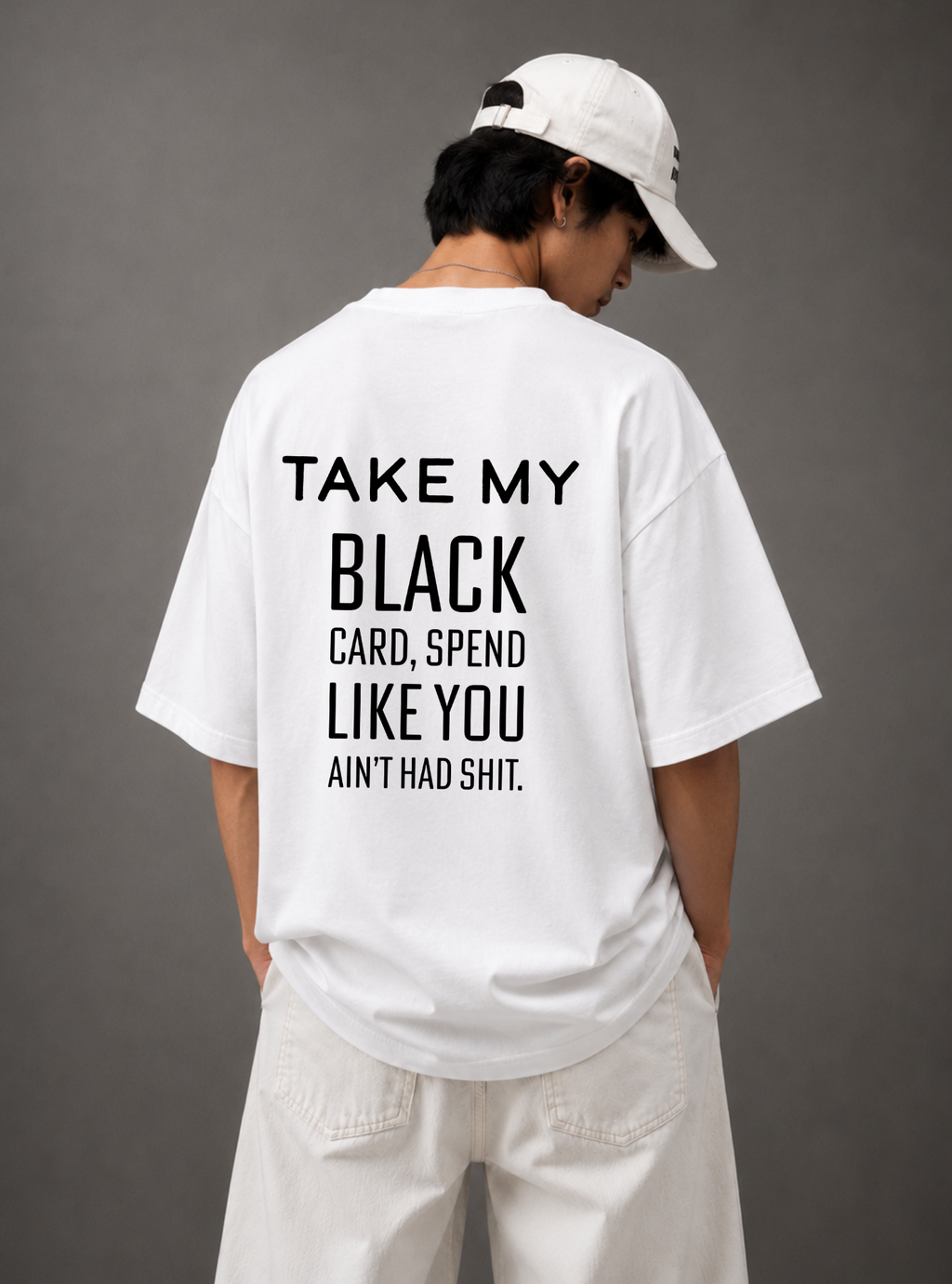 Black Card Tee — White