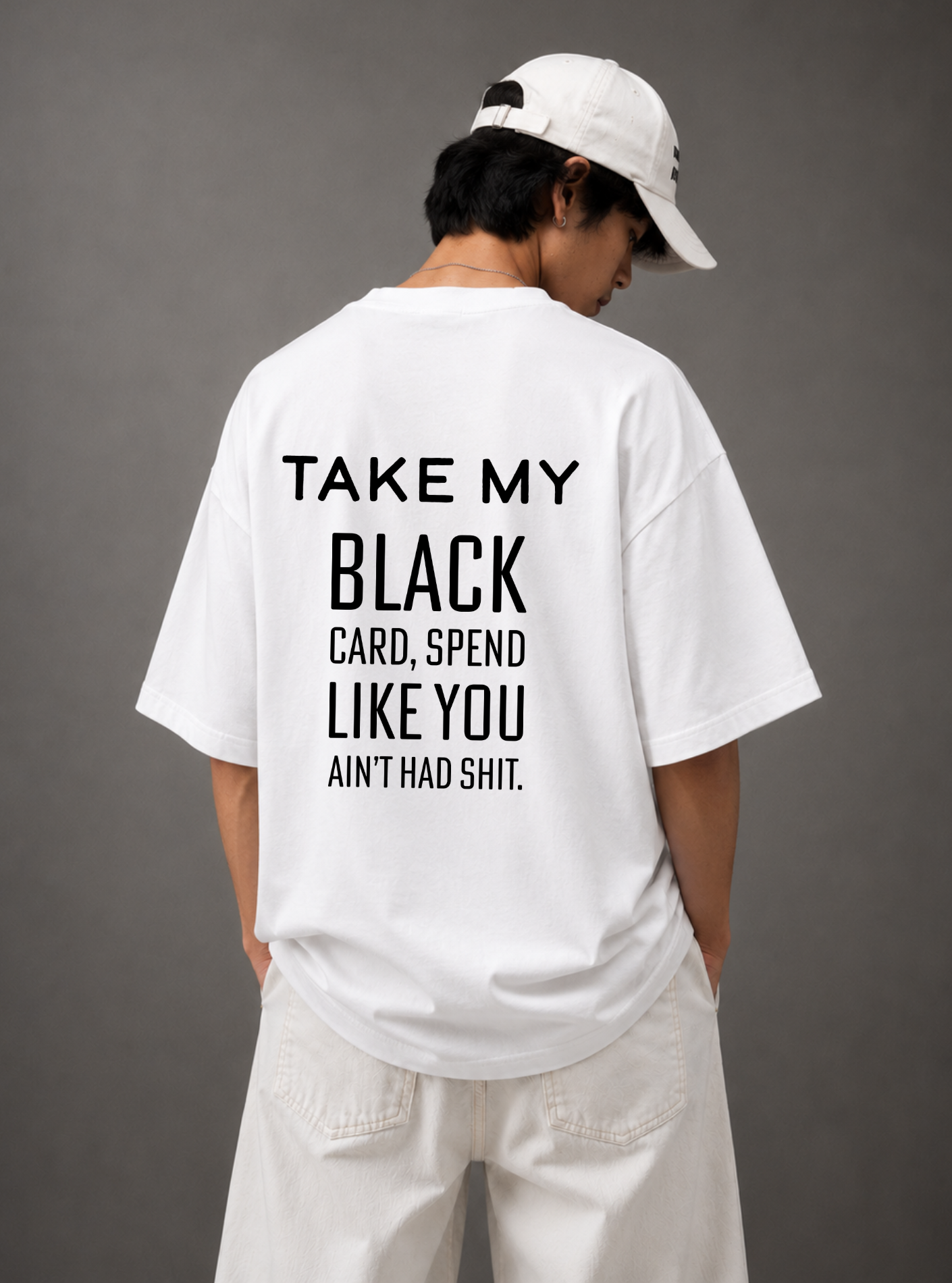 Black Card Tee — White