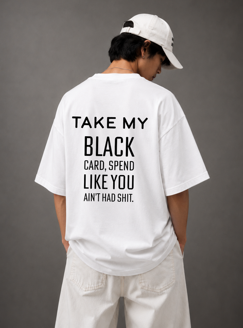 Black Card Tee — White