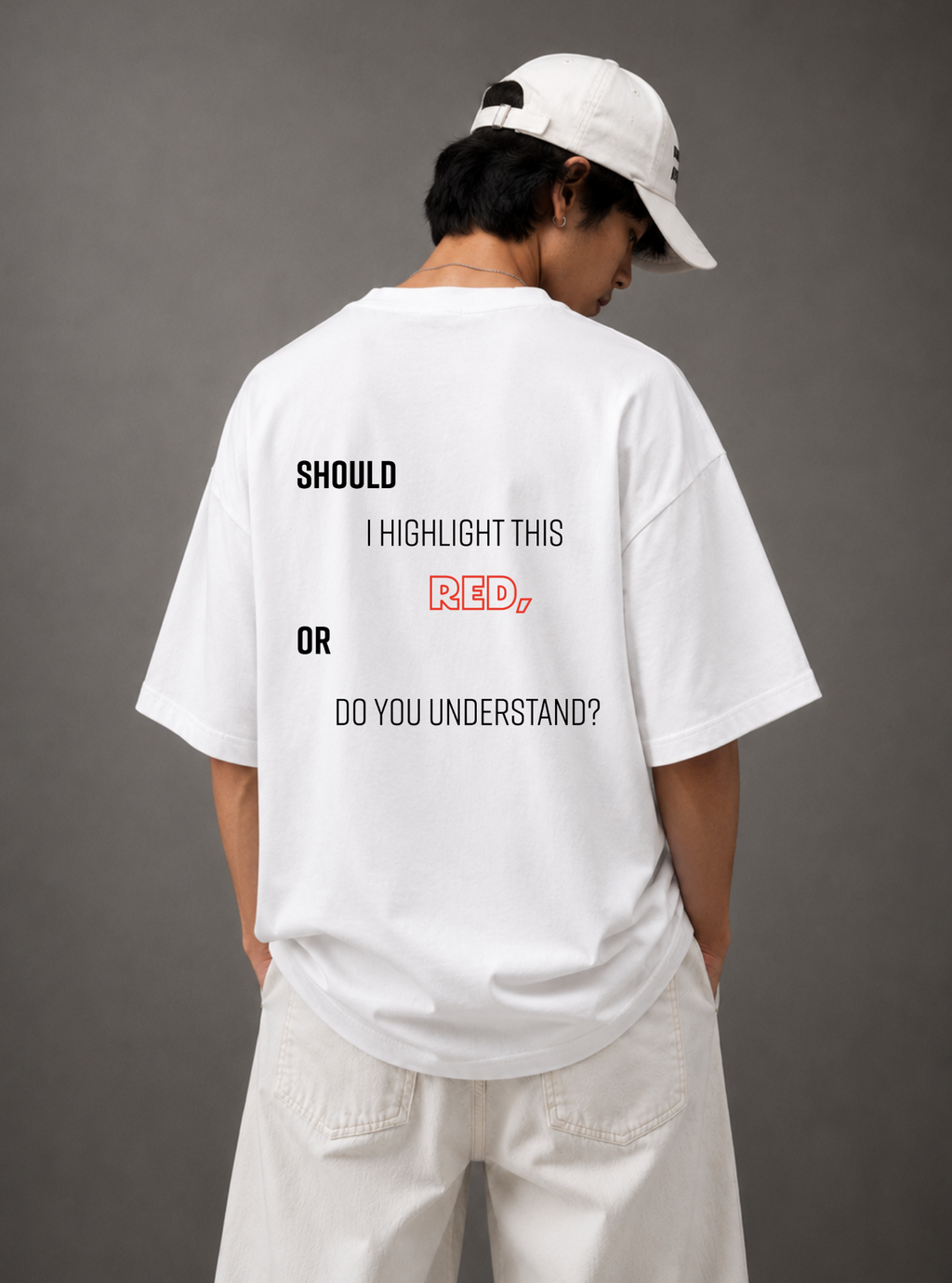 Red Signal Tee — White