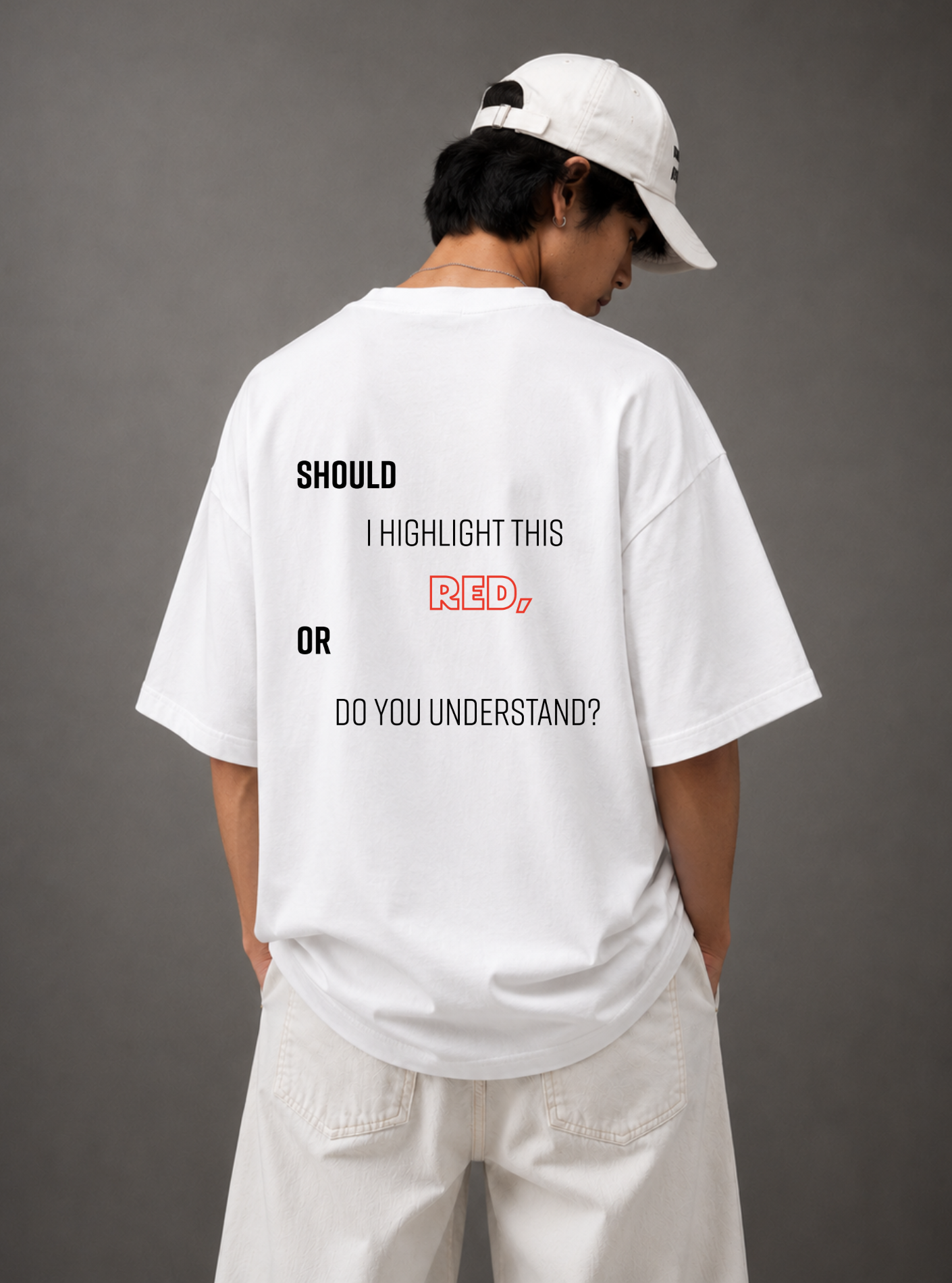 Red Signal Tee — White