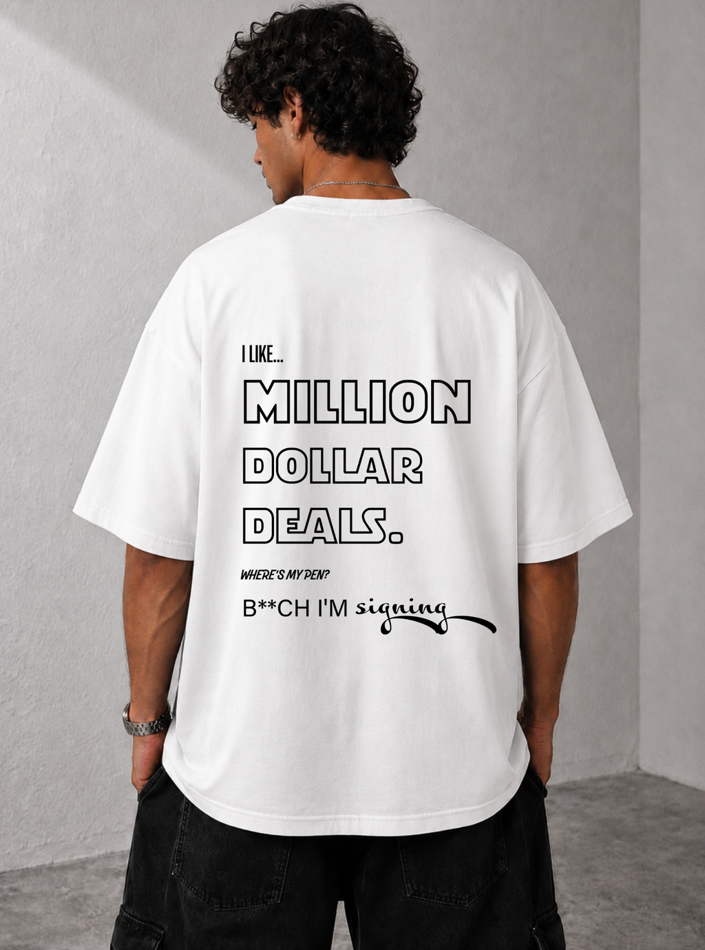 Million Dollar Deals Tee — White