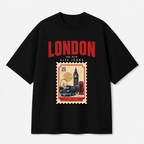 London City Icons Front Print Oversized Tee – Black / White