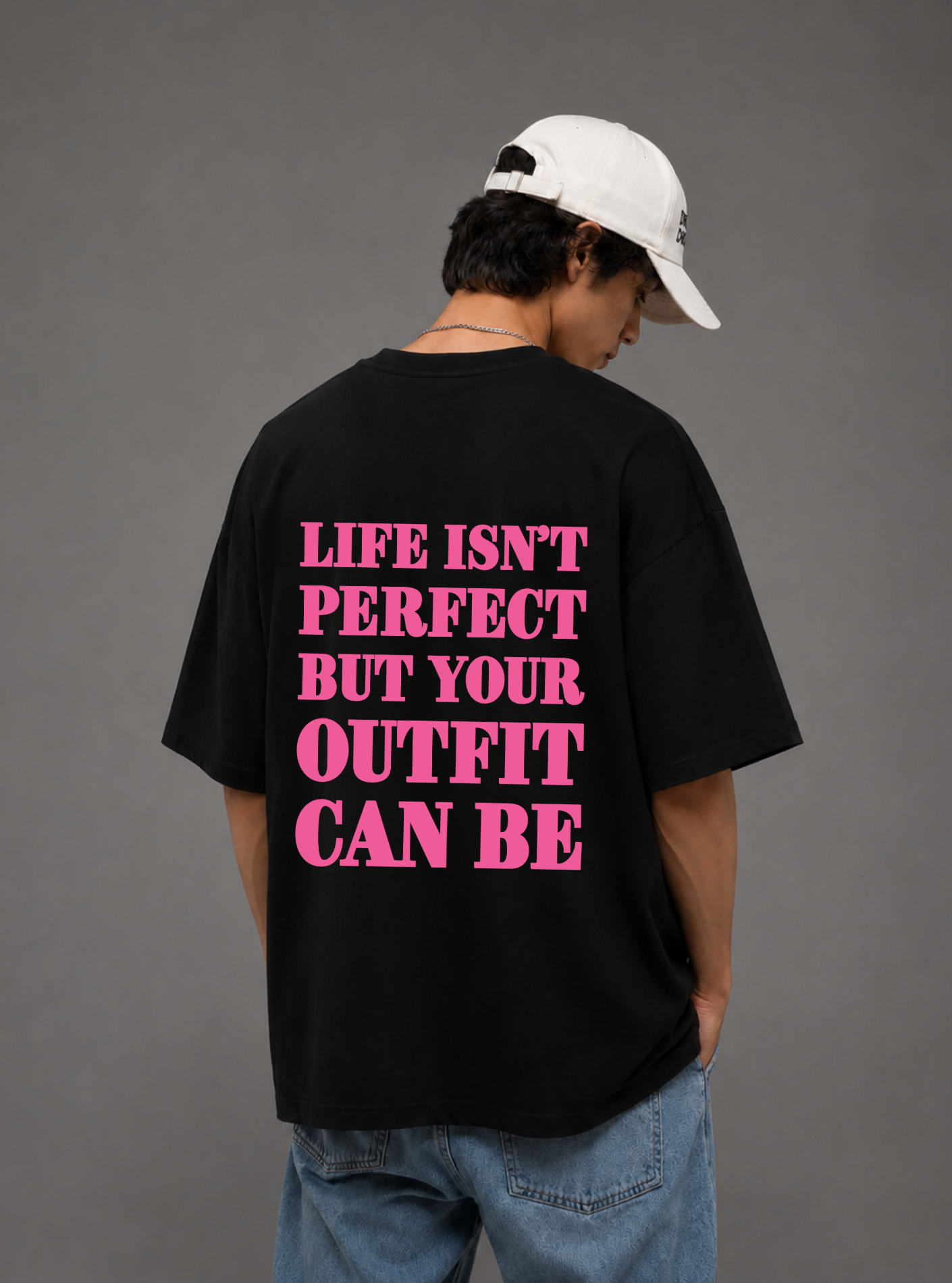Life Isn't Perfect Tee — Black / White