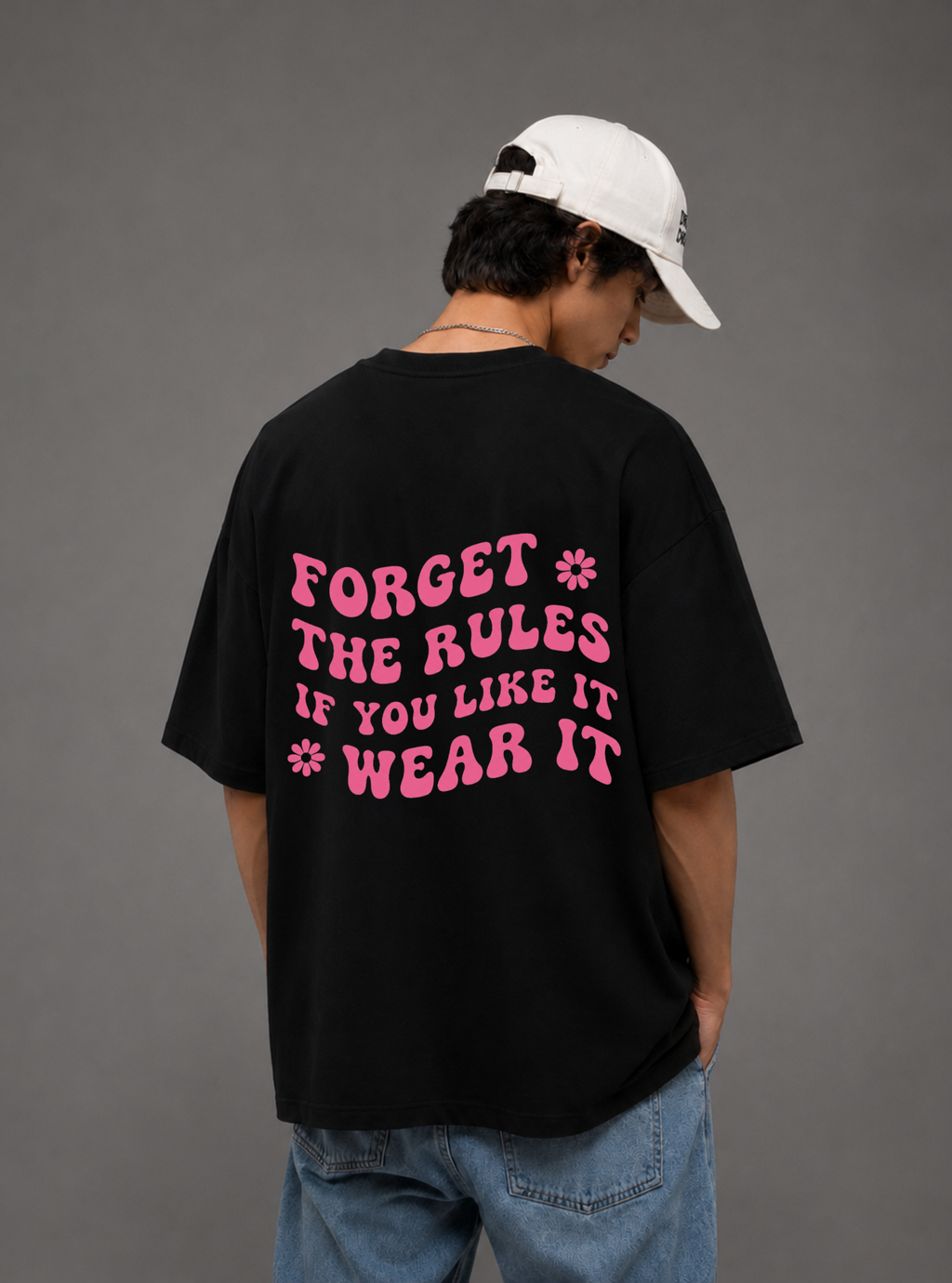 Forget The Rules Tee — Black / White