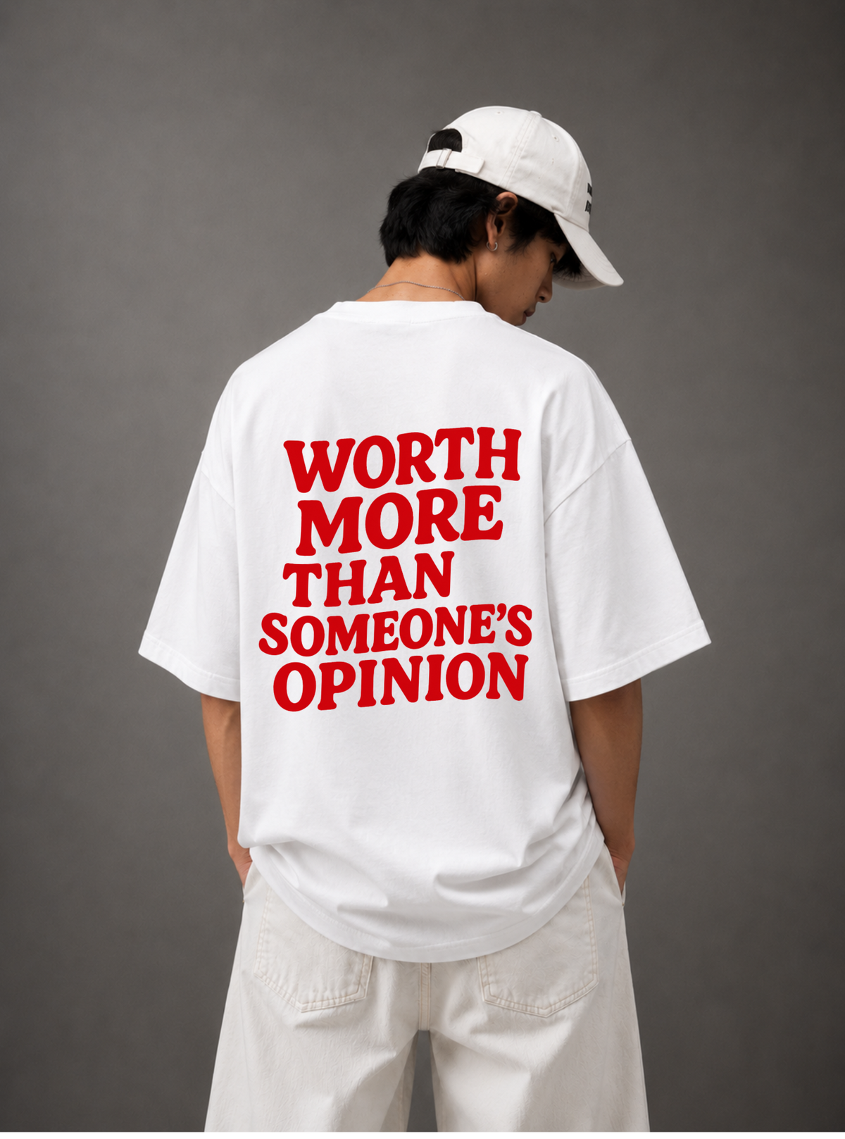 Worth More Than Someone's Opinion Tee — Black / White