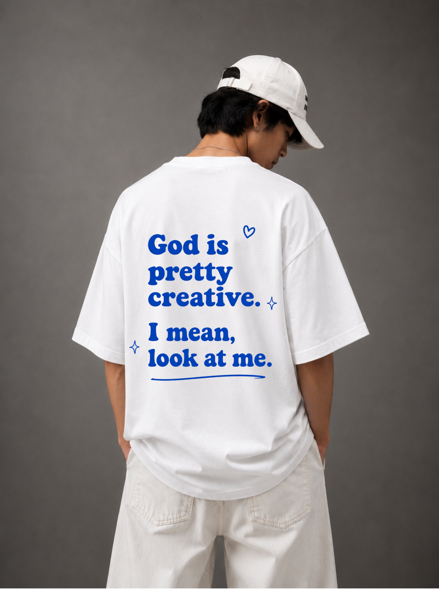 God Is Pretty Creative Tee — Black / White