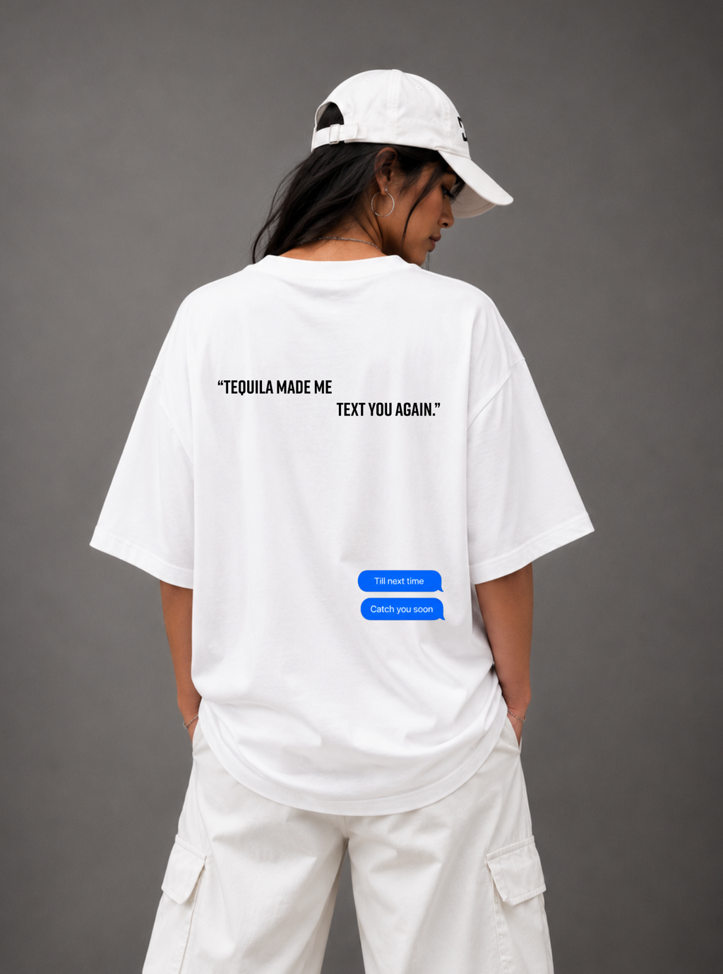 Tequila Text Tee — White