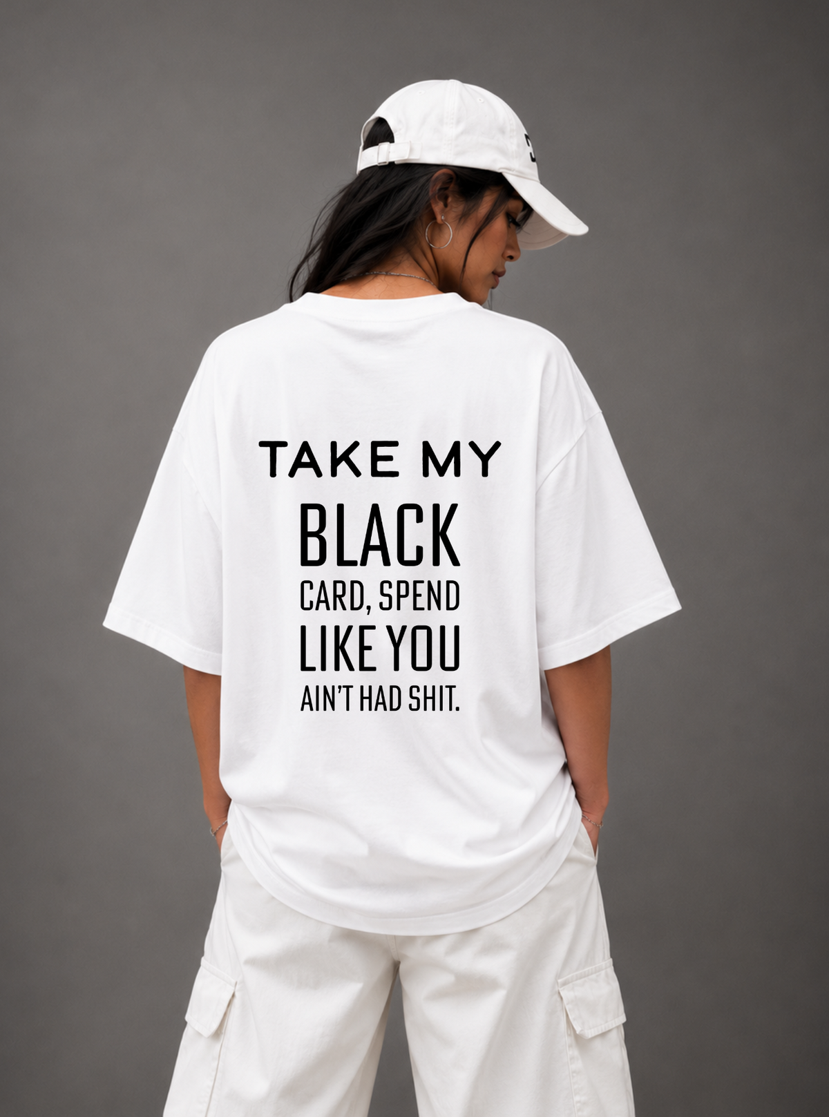 Black Card Tee — White