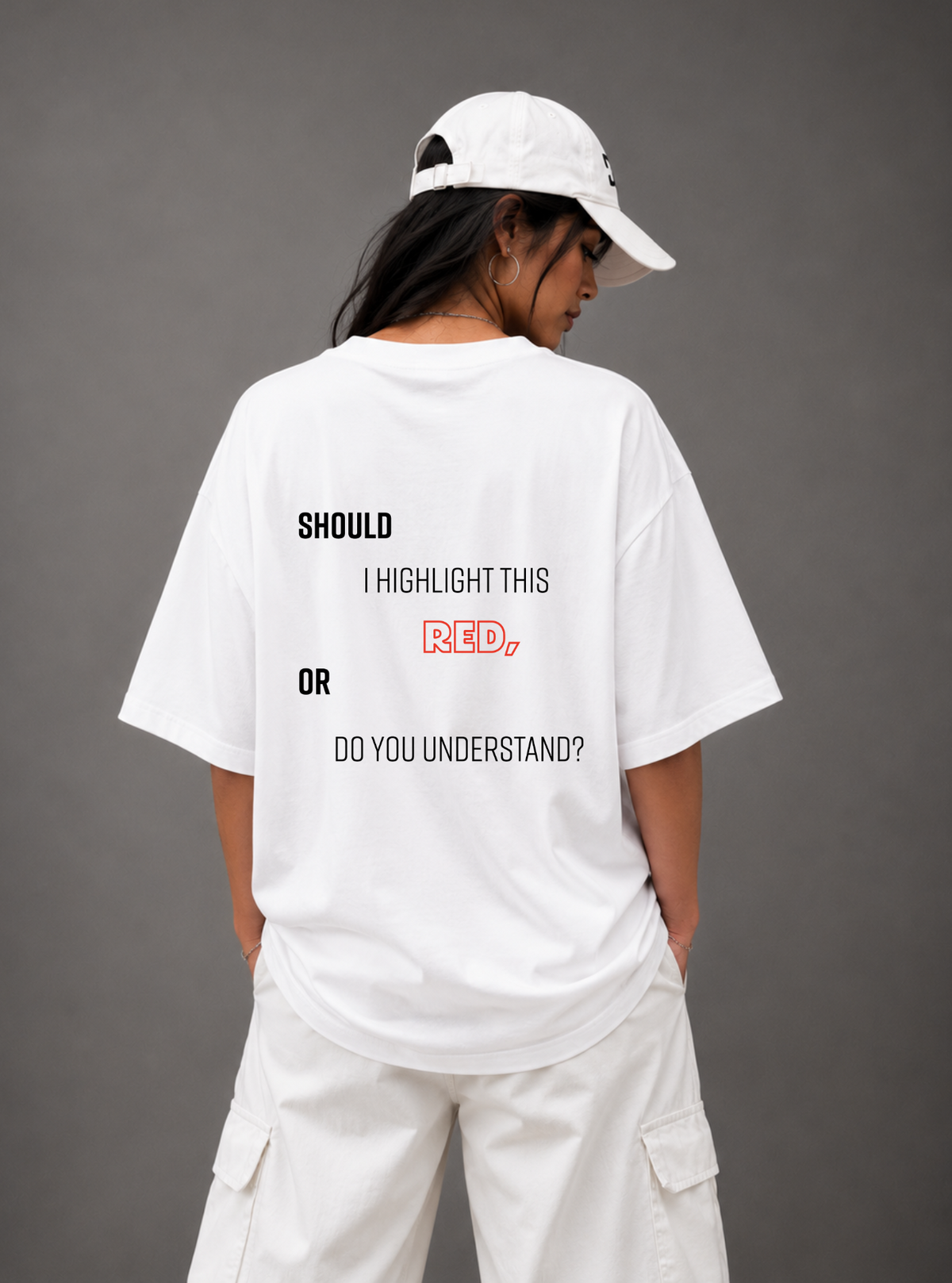 Red Signal Tee — White
