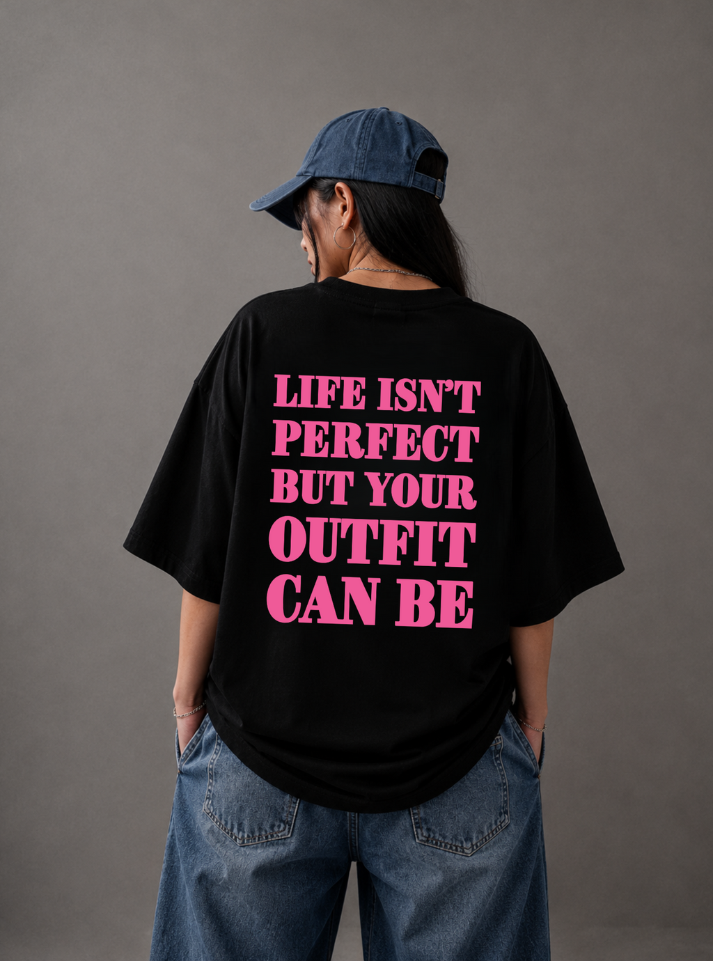 Life Isn't Perfect Tee — Black / White