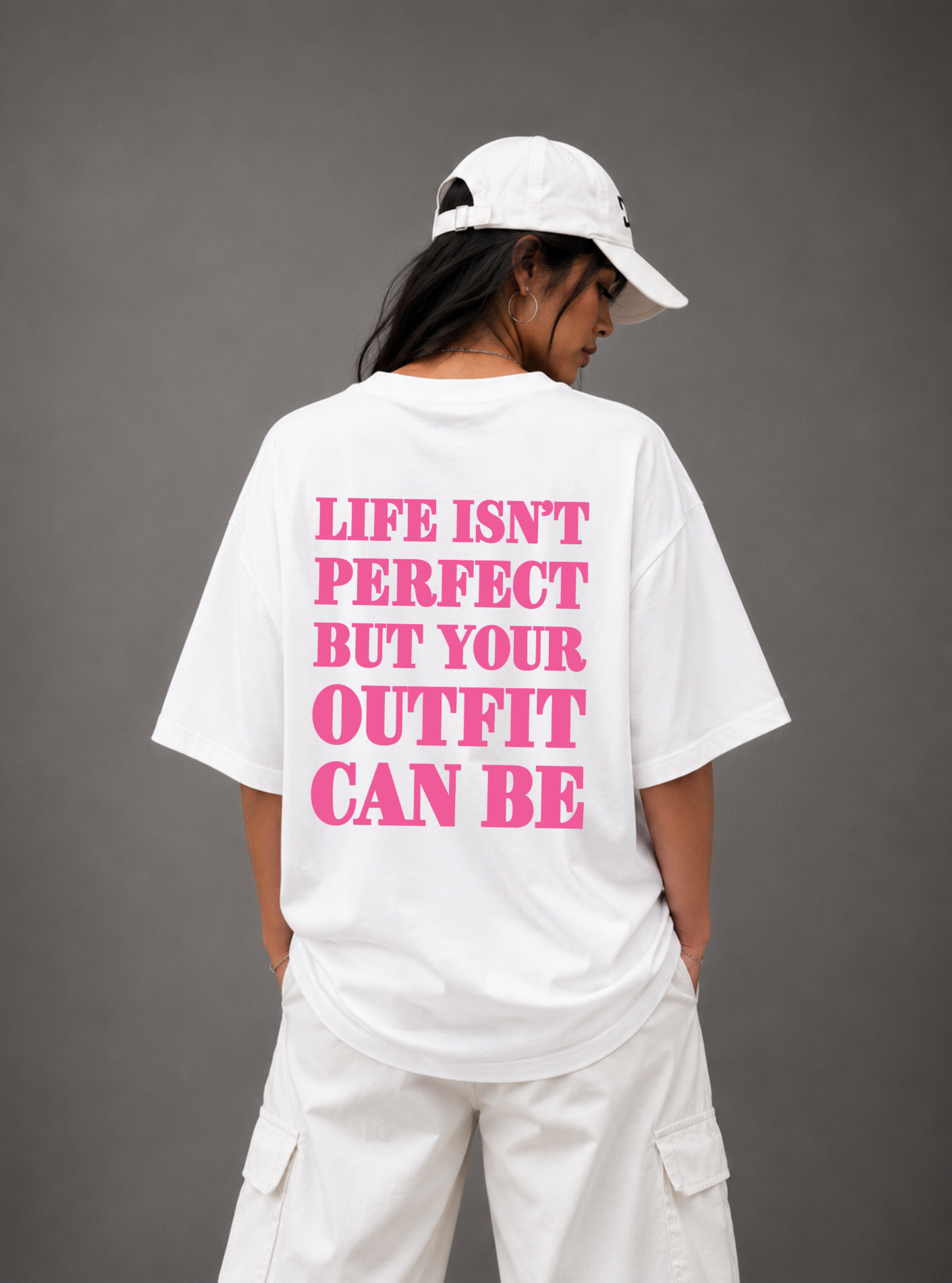Life Isn't Perfect Tee — Black / White