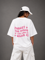 Forget The Rules Tee — Black / White