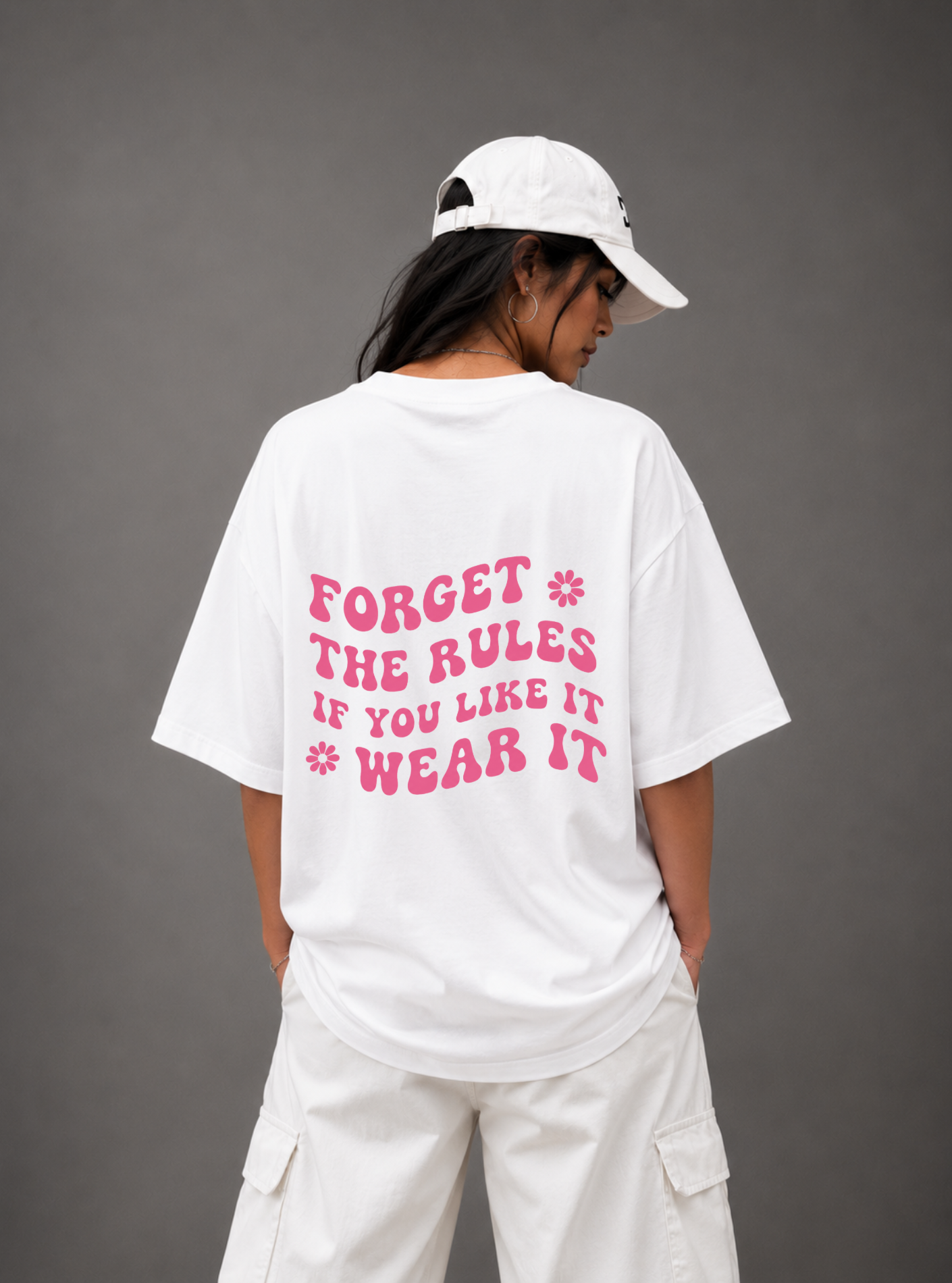 Forget The Rules Tee — Black / White