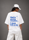 God Is Pretty Creative Tee — Black / White