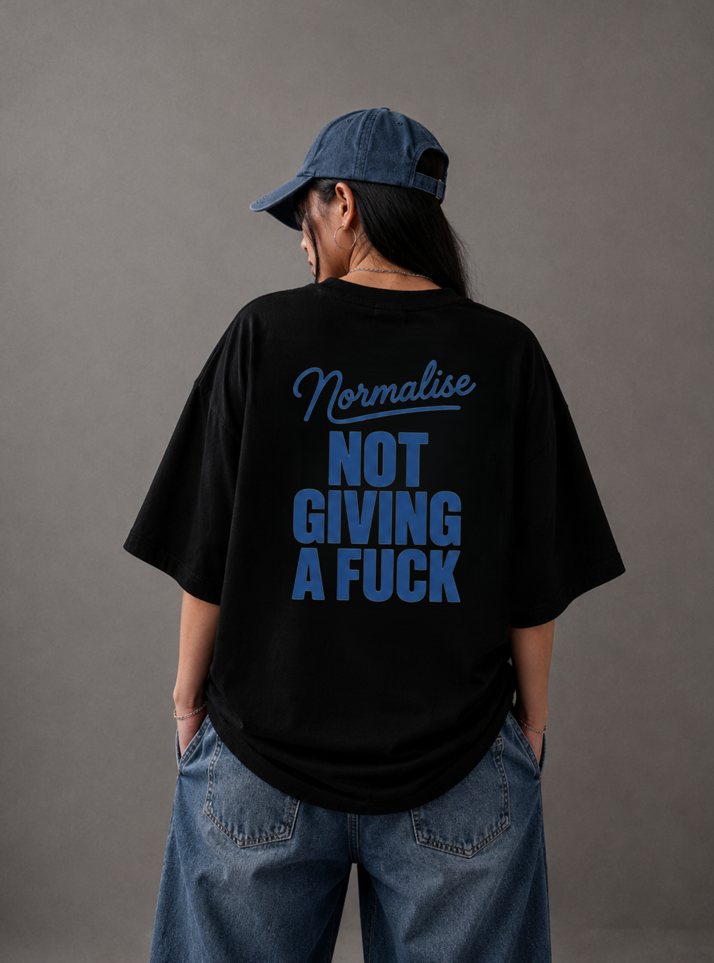 Normalise Not Giving a F*ck Tee — Black / White