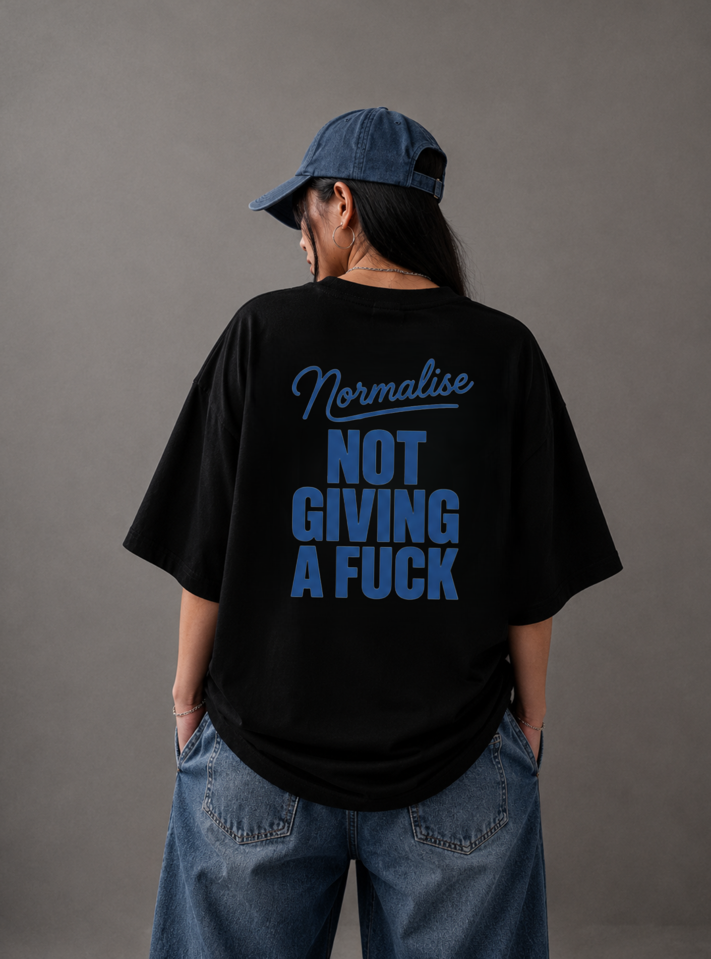 Normalise Not Giving a F*ck Tee — Black / White