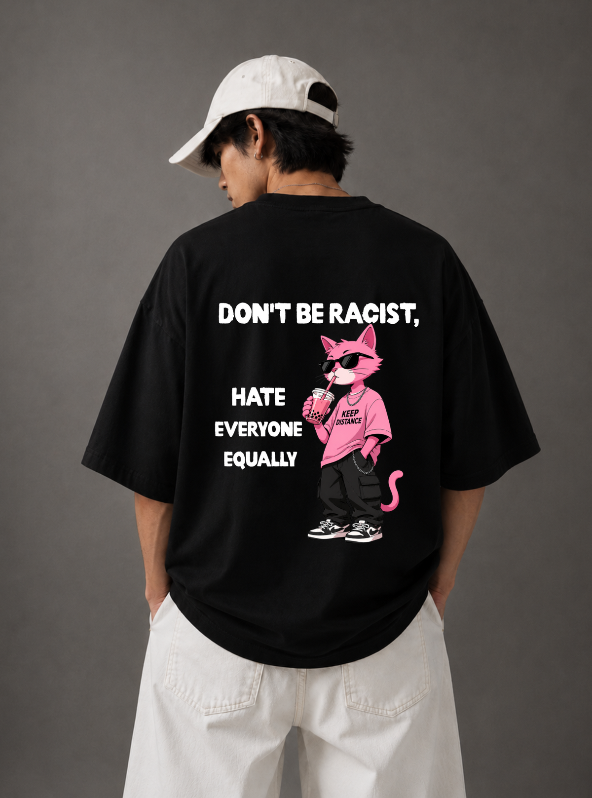 Don't Be Racist Graphic Tee — Black / White