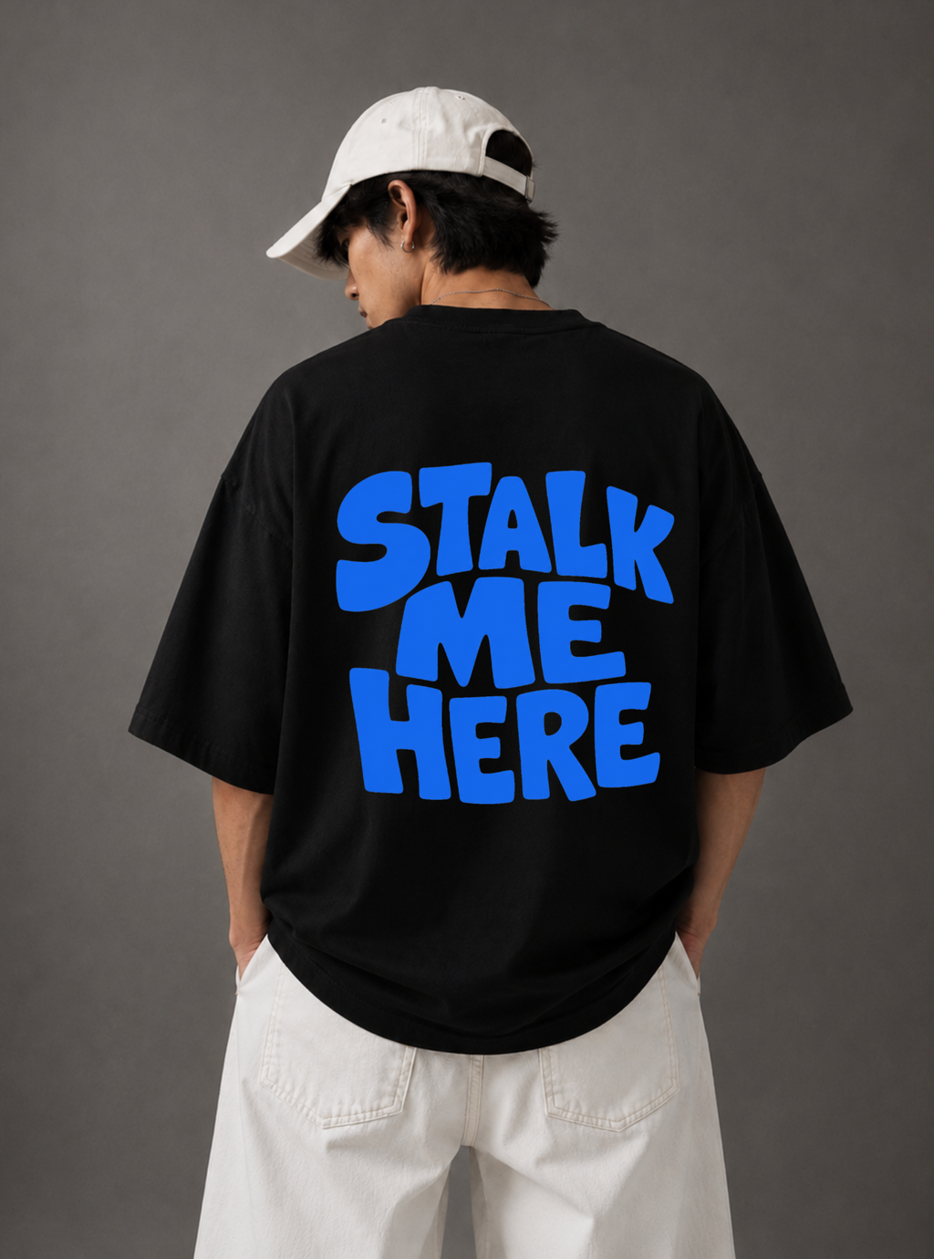 Stalk Me Here Graphic Tee — Black / White