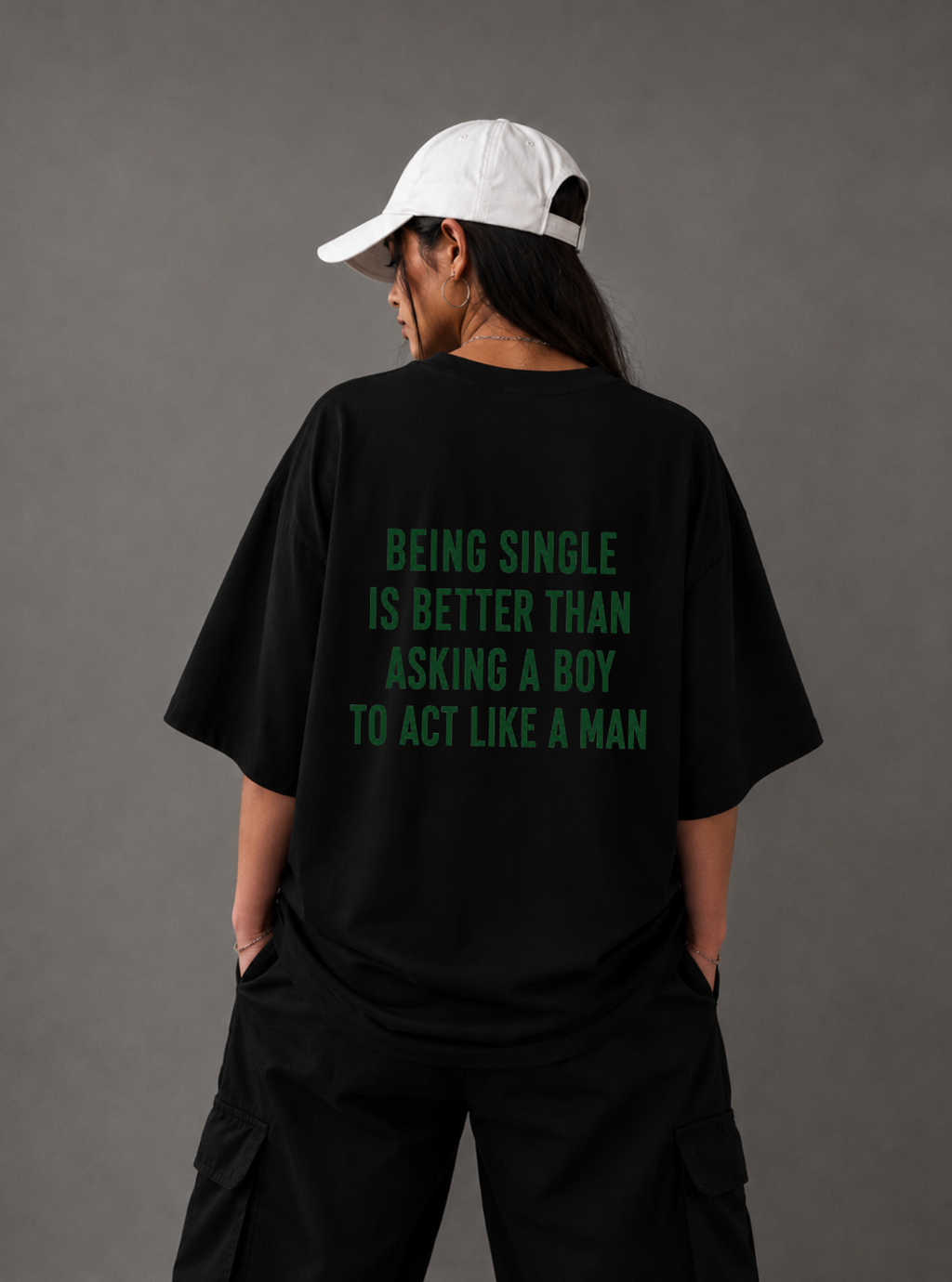 Being Single Statement Tee — Black / White