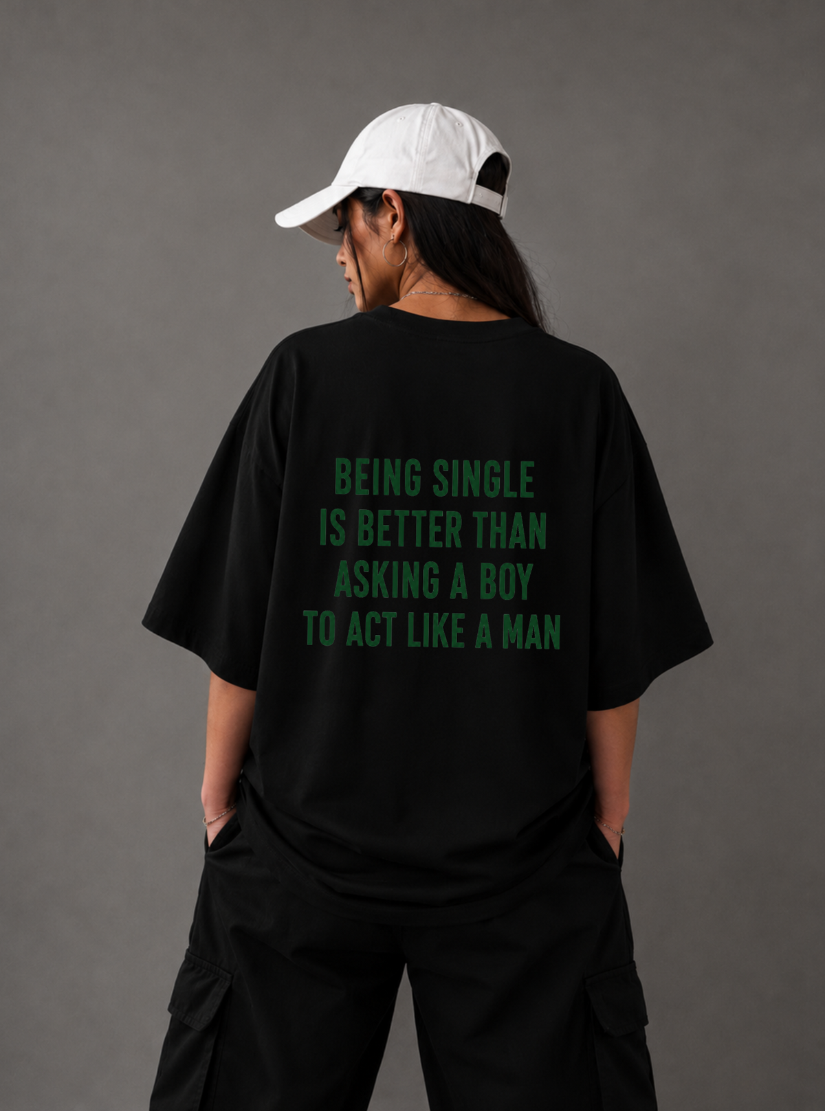 Being Single Statement Tee — Black / White