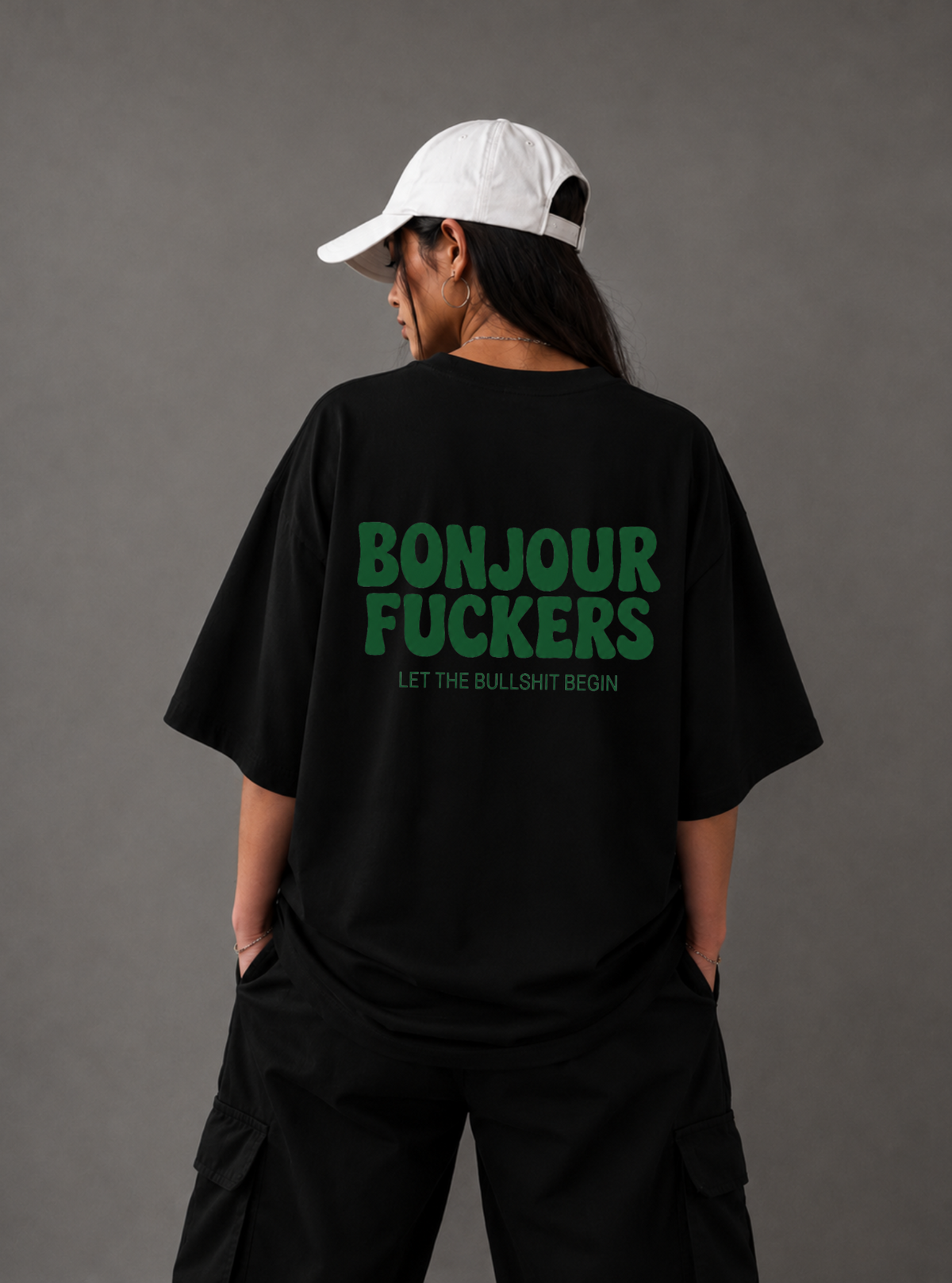 Bonjour F*ckers Tee — Black / White