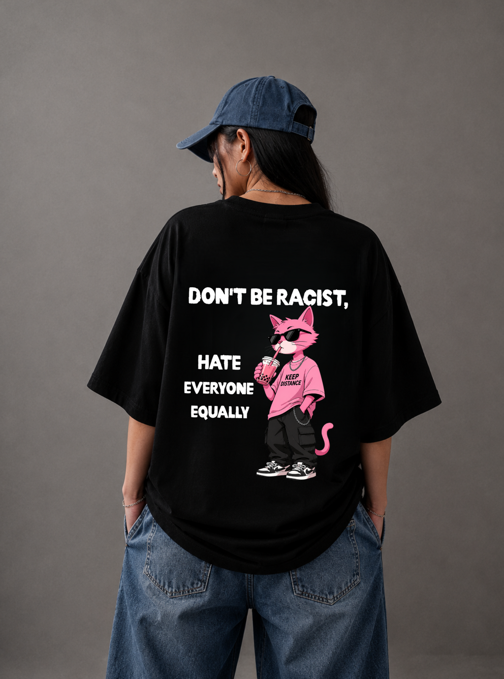 Don't Be Racist Graphic Tee — Black / White