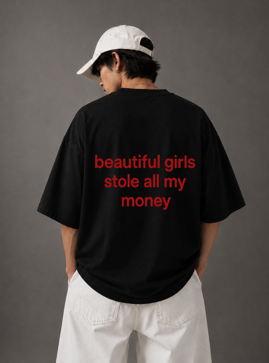 Beautiful Girls Stole All My Money Tee — Black / White