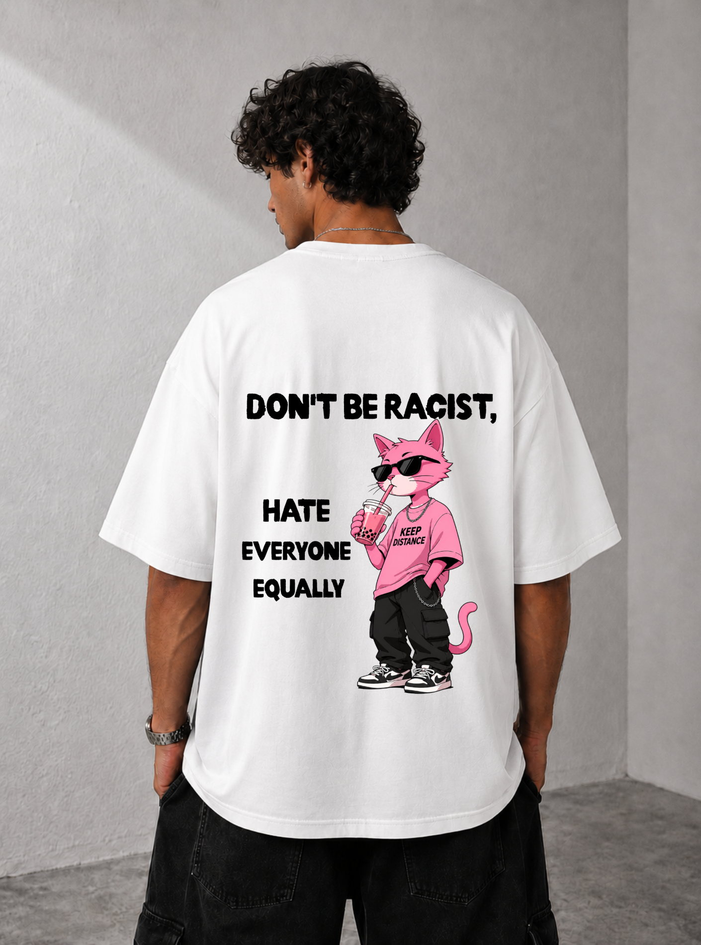 Don't Be Racist Graphic Tee — Black / White