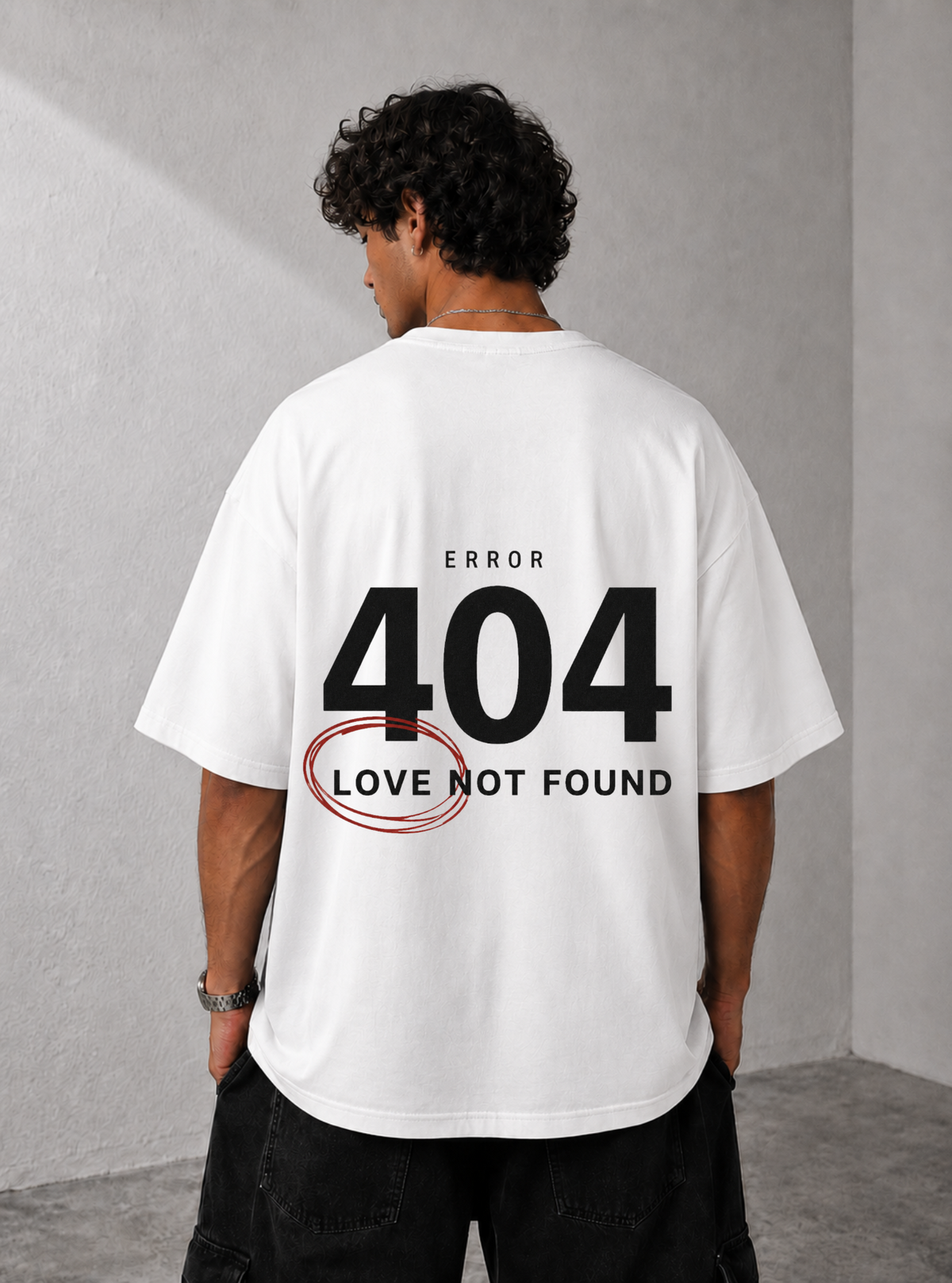 Error 404: Love Not Found Graphic Tee — White