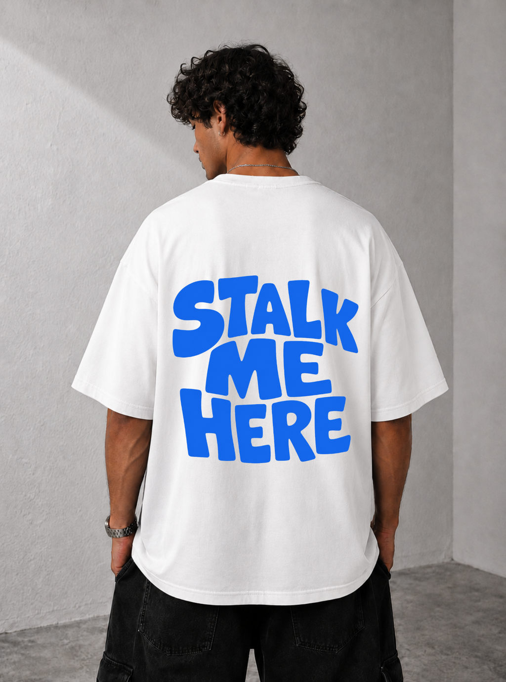 Stalk Me Here Graphic Tee — Black / White