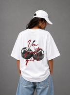 I'm Just Girl Cherry Graphic Tee — Black / White