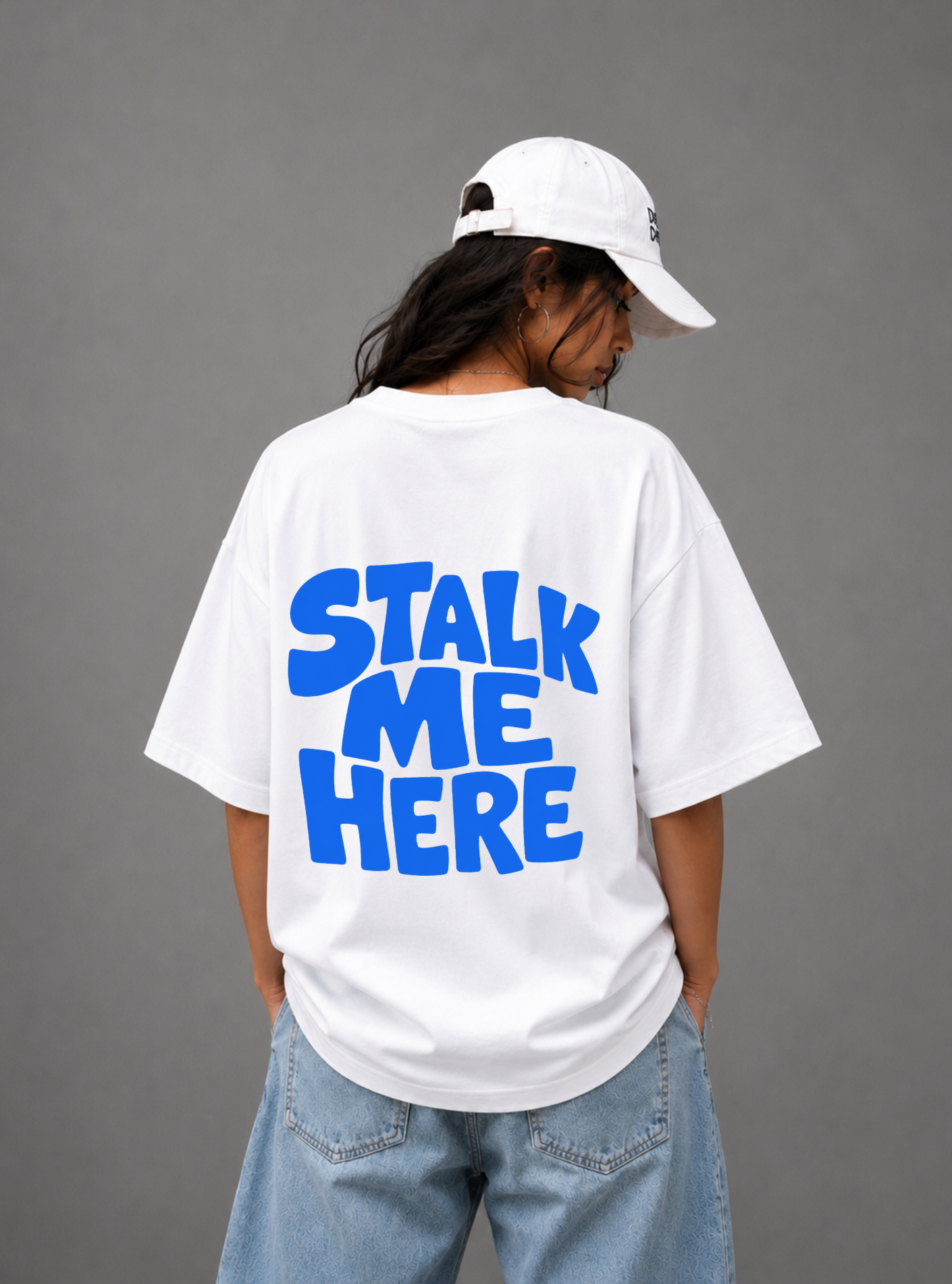 Stalk Me Here Graphic Tee — Black / White