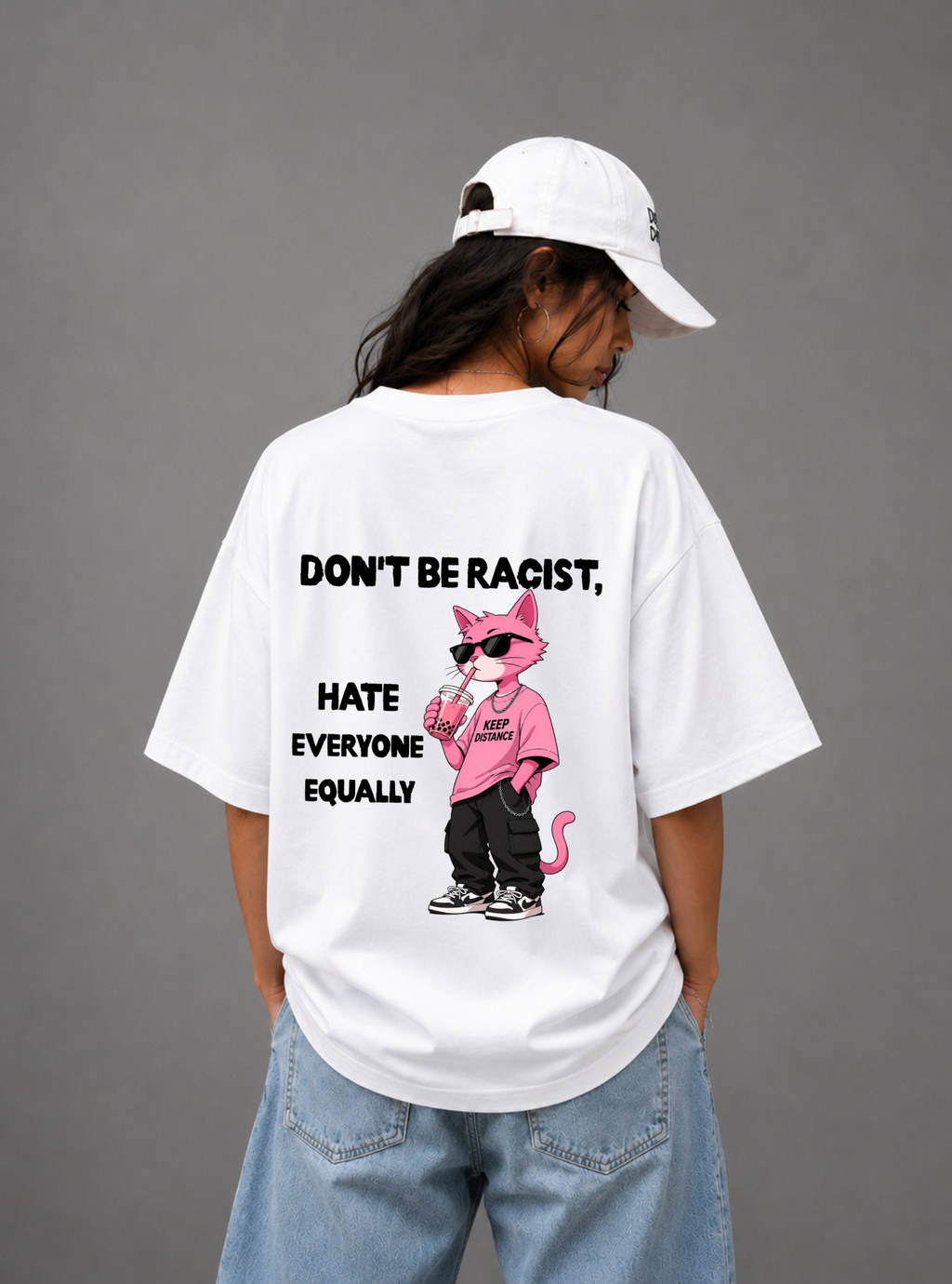 Don't Be Racist Graphic Tee — Black / White