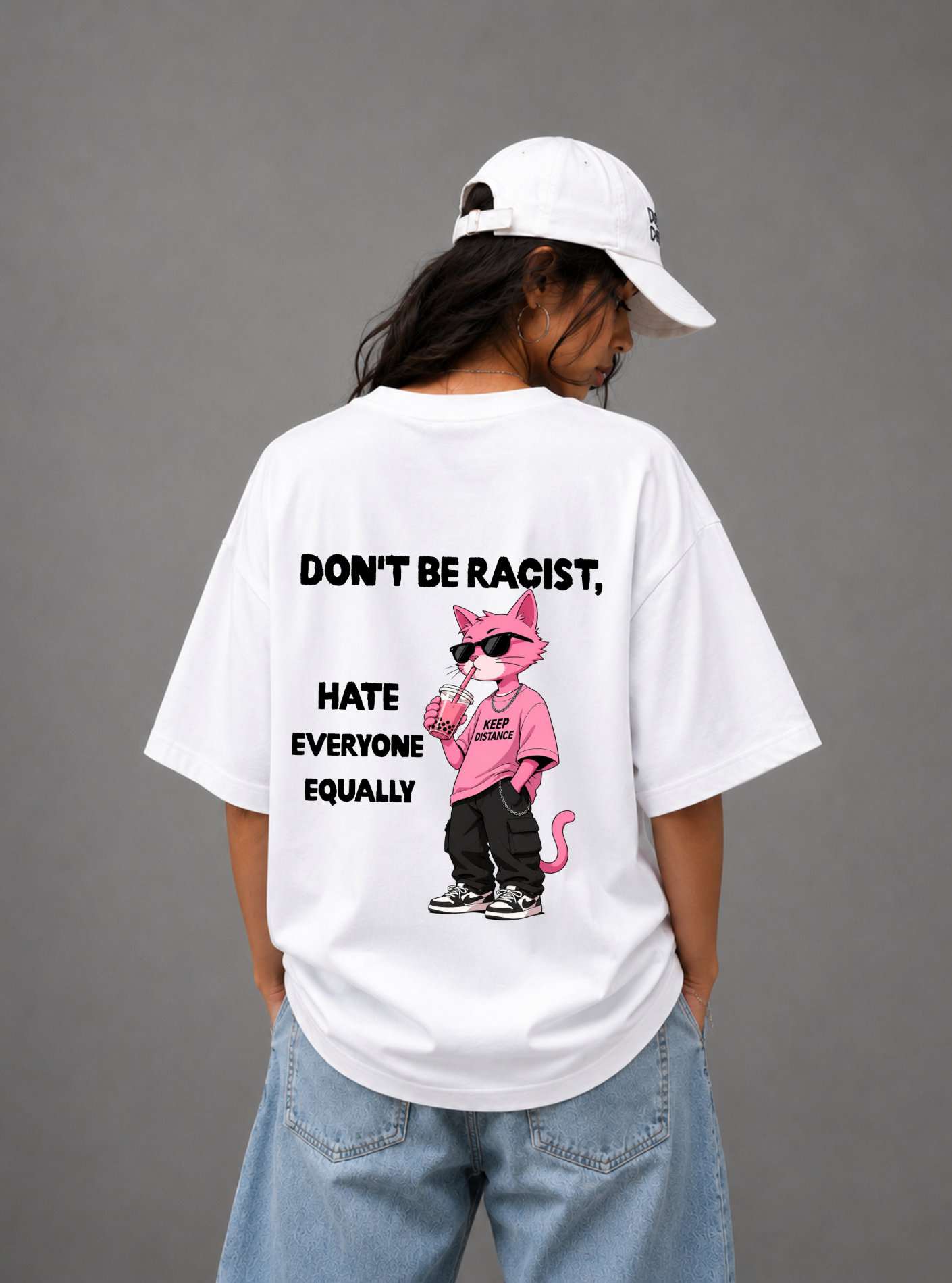 Don't Be Racist Graphic Tee — Black / White