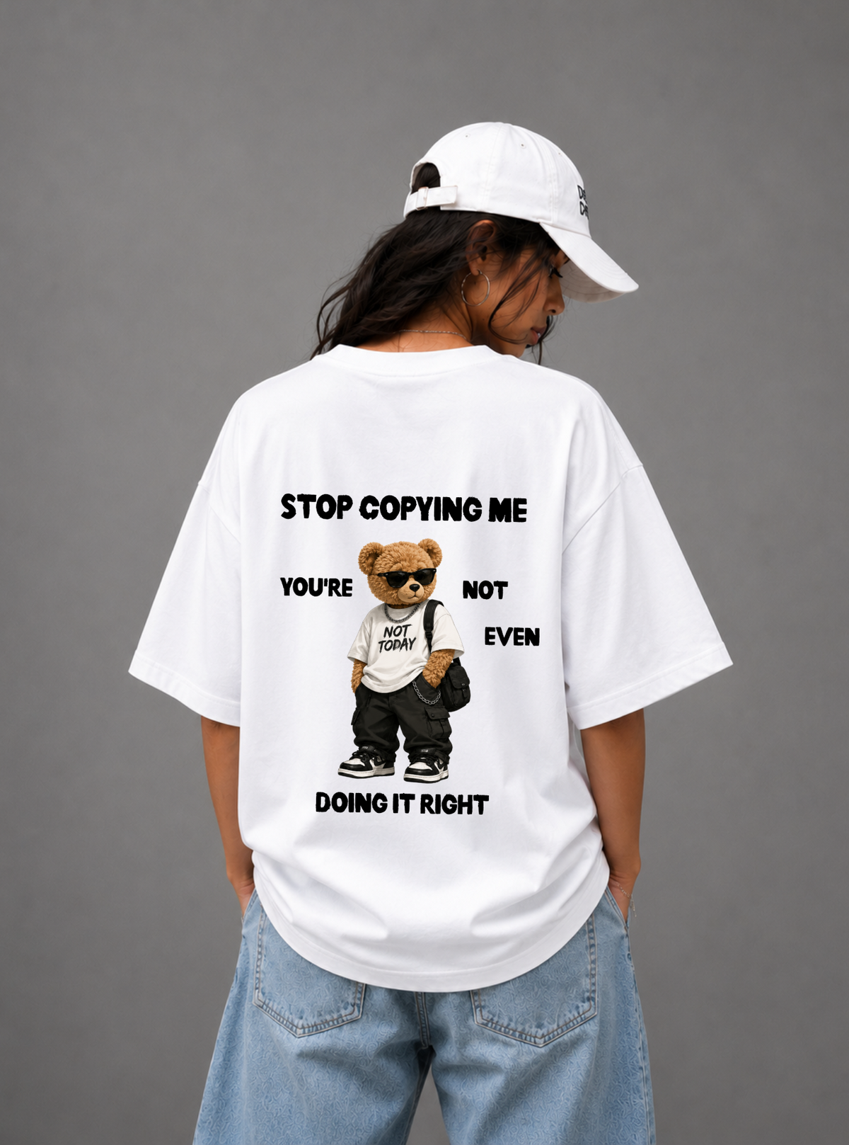 Stop Copying Me Tee — Black / White
