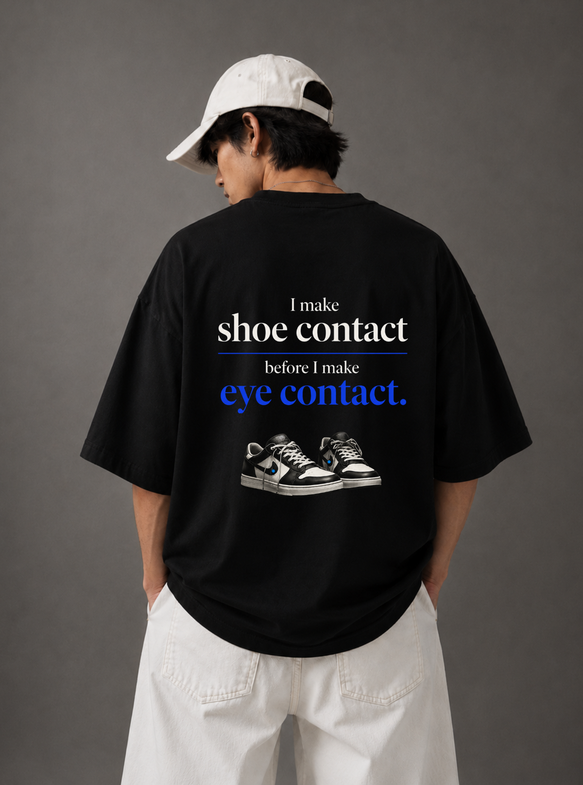 Shoe Contact Before Eye Contact Tee — Black