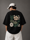 Botanical Garden Back Print Oversized Tee | Black & White