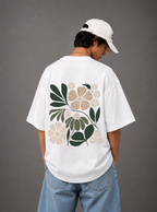 Botanical Garden Back Print Oversized Tee | Black & White