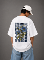 Evermore Floral Back Print Oversized Tee | Black & White